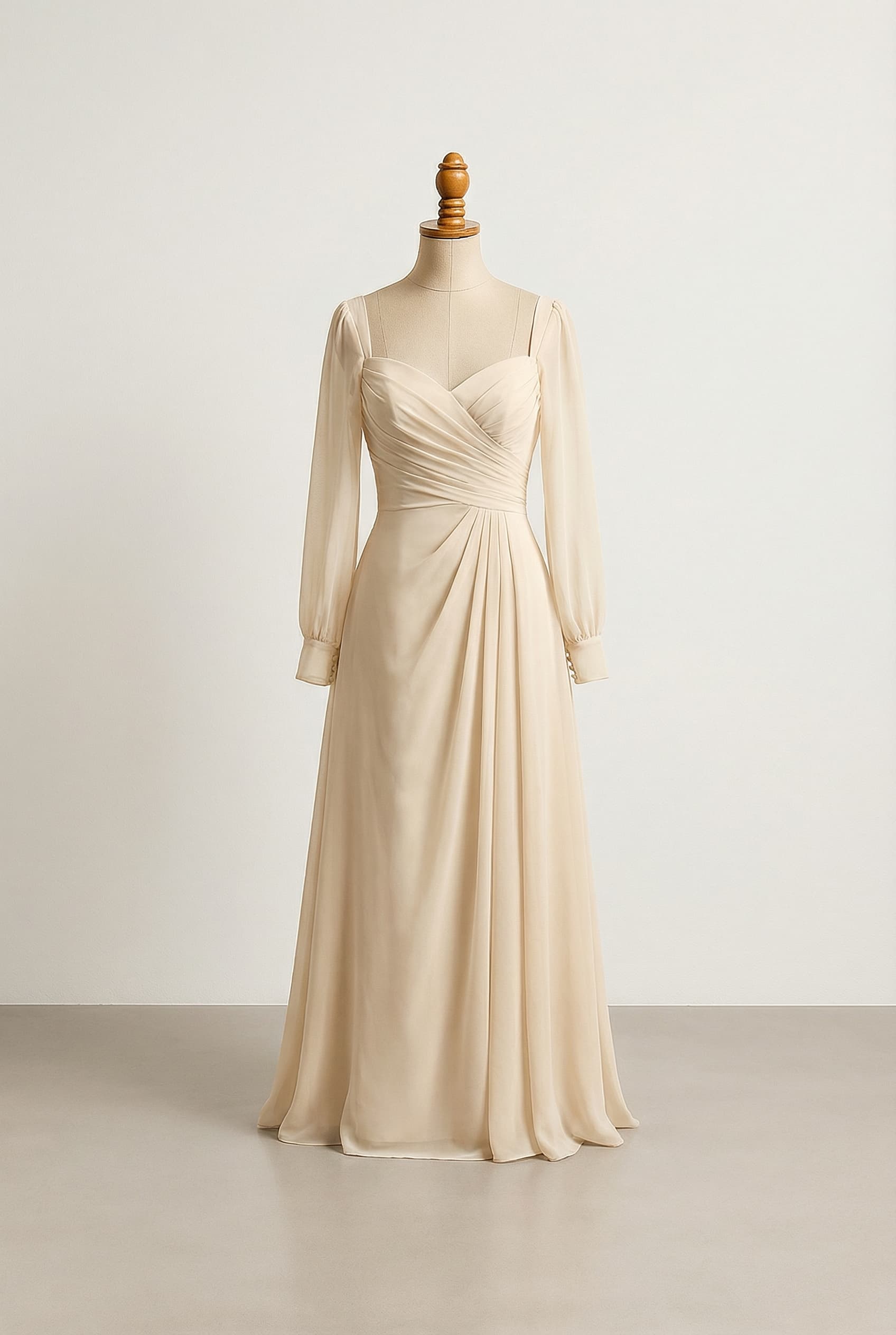 A romantic wedding dress with elegant details