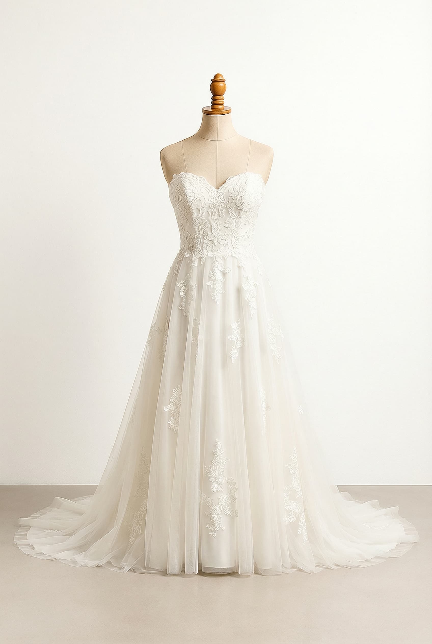 A romantic wedding dress with elegant details
