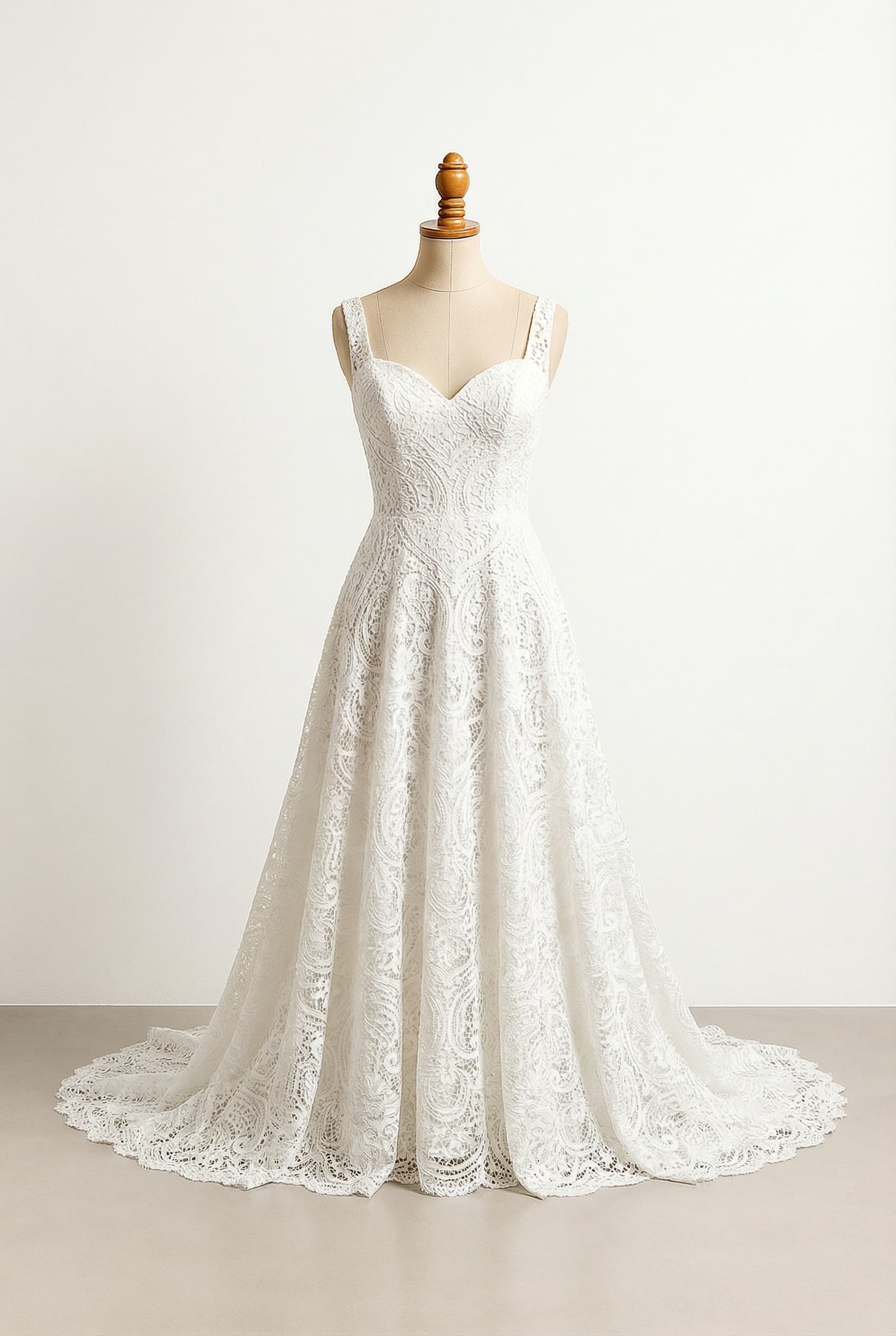 A romantic wedding dress with elegant details