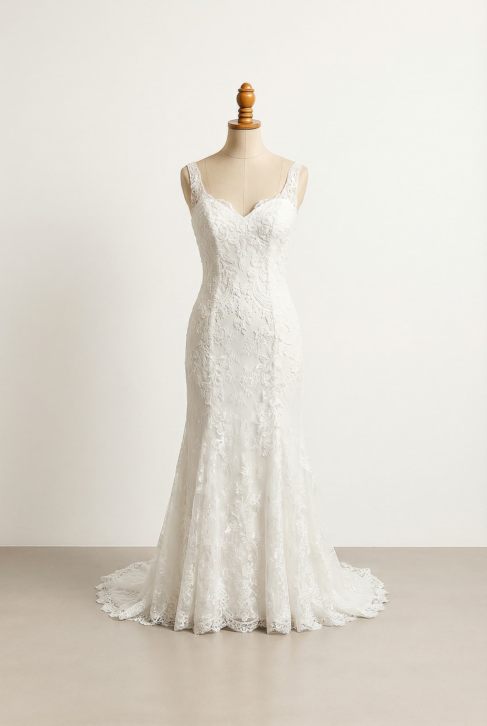 A romantic wedding dress with elegant details