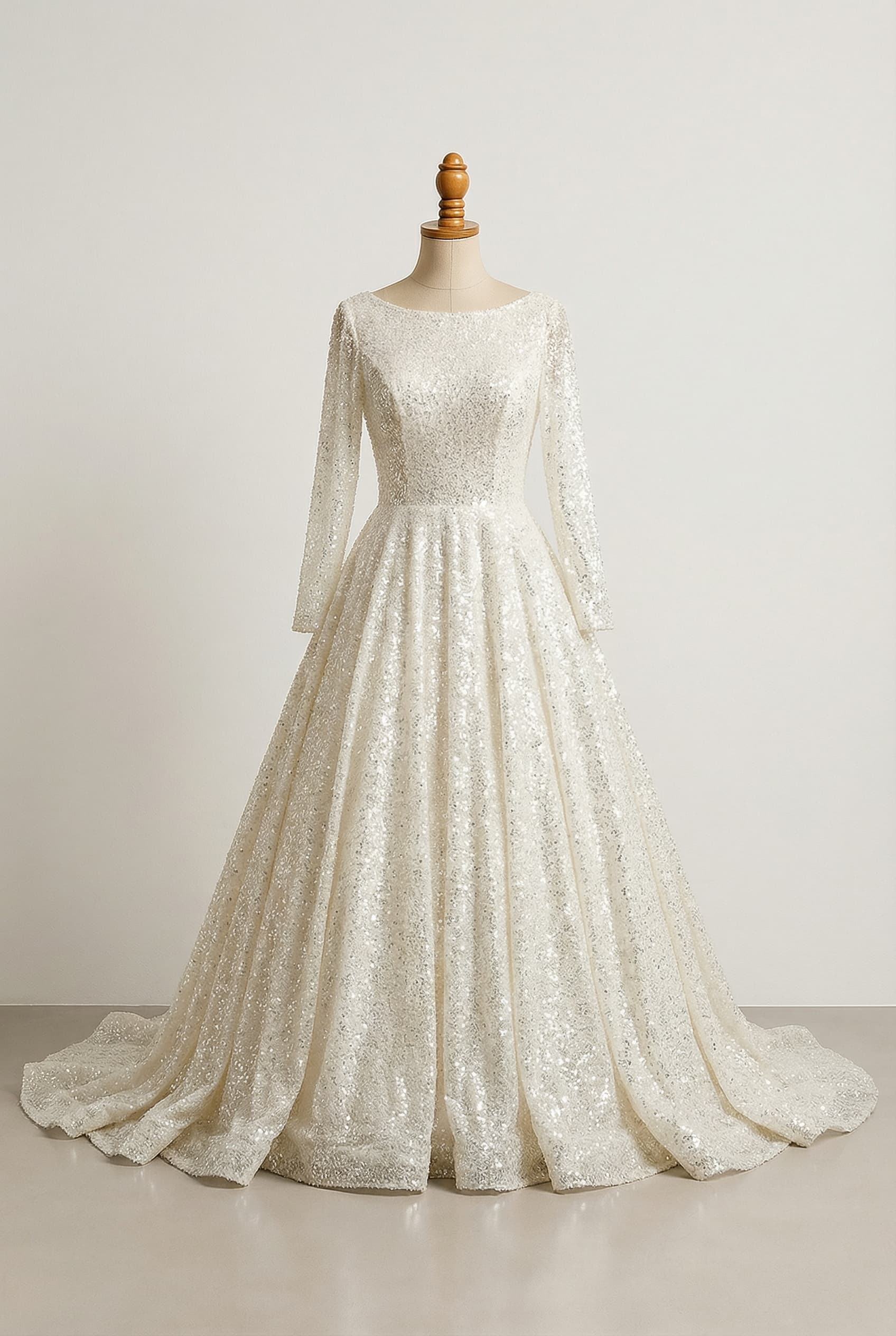 A romantic wedding dress with elegant details