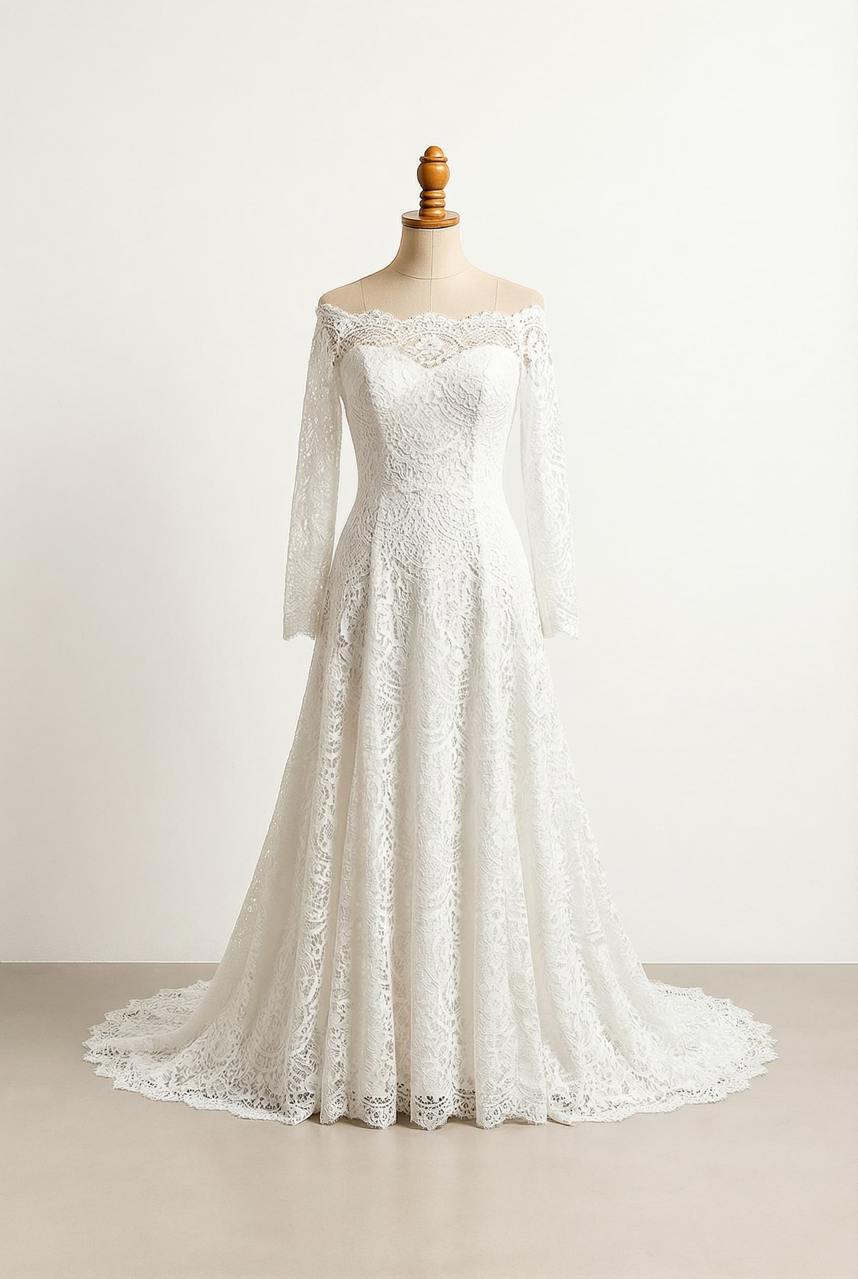 A romantic wedding dress with elegant details