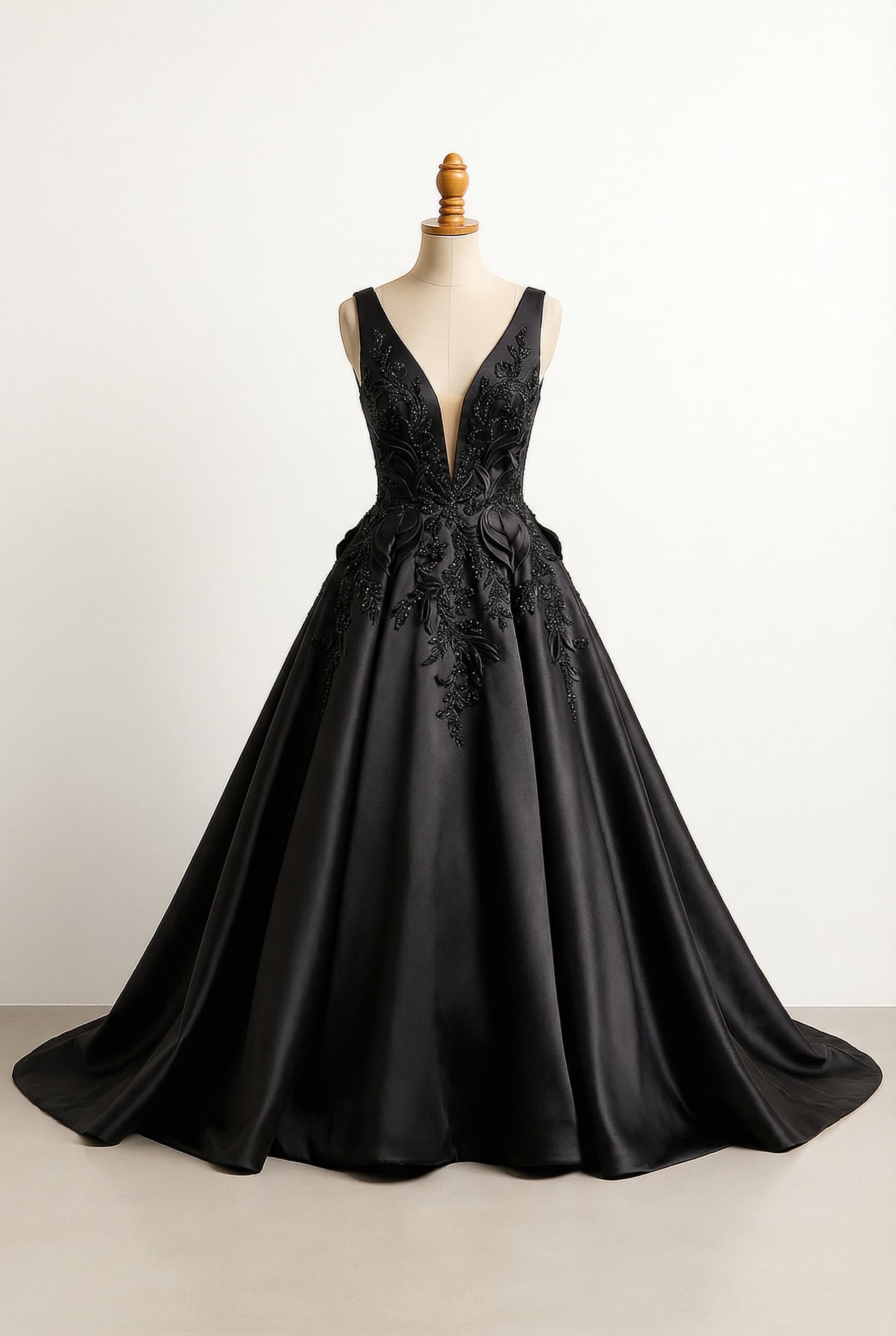 A romantic wedding dress with elegant details