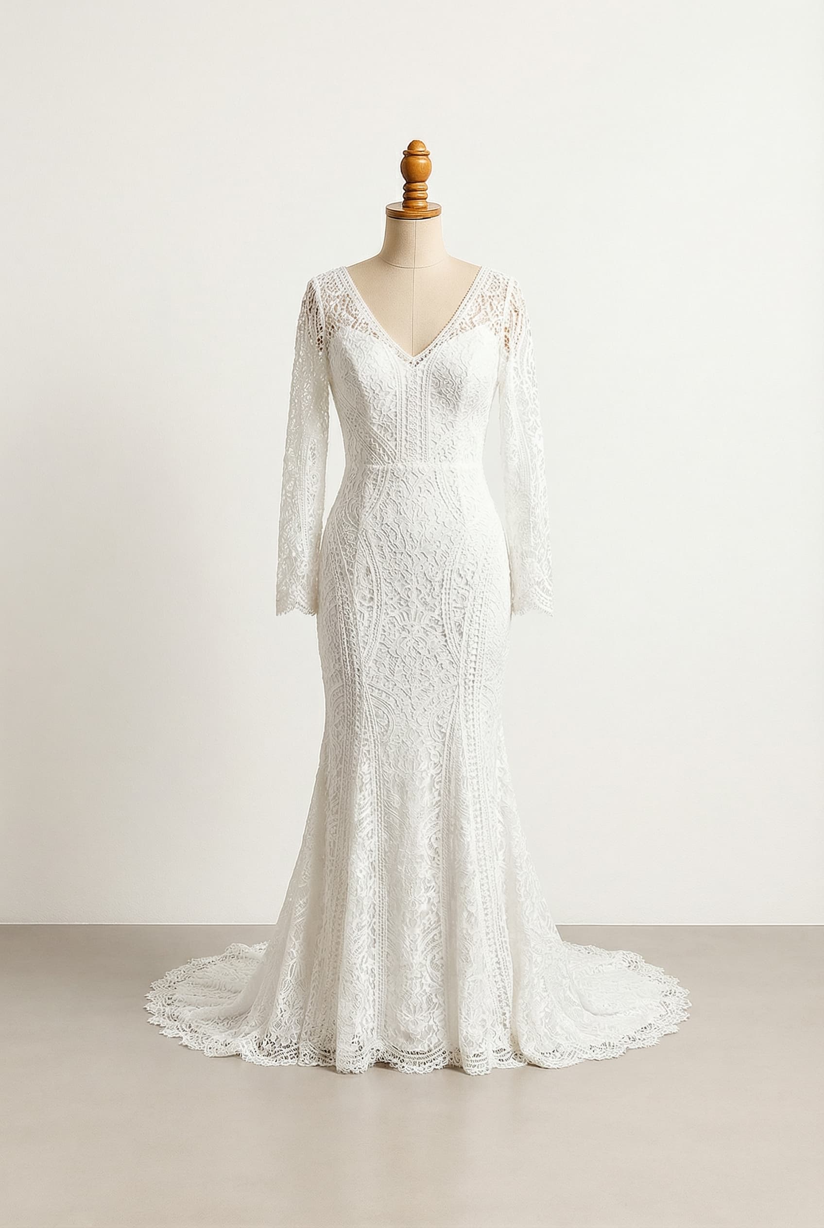 A romantic wedding dress with elegant details