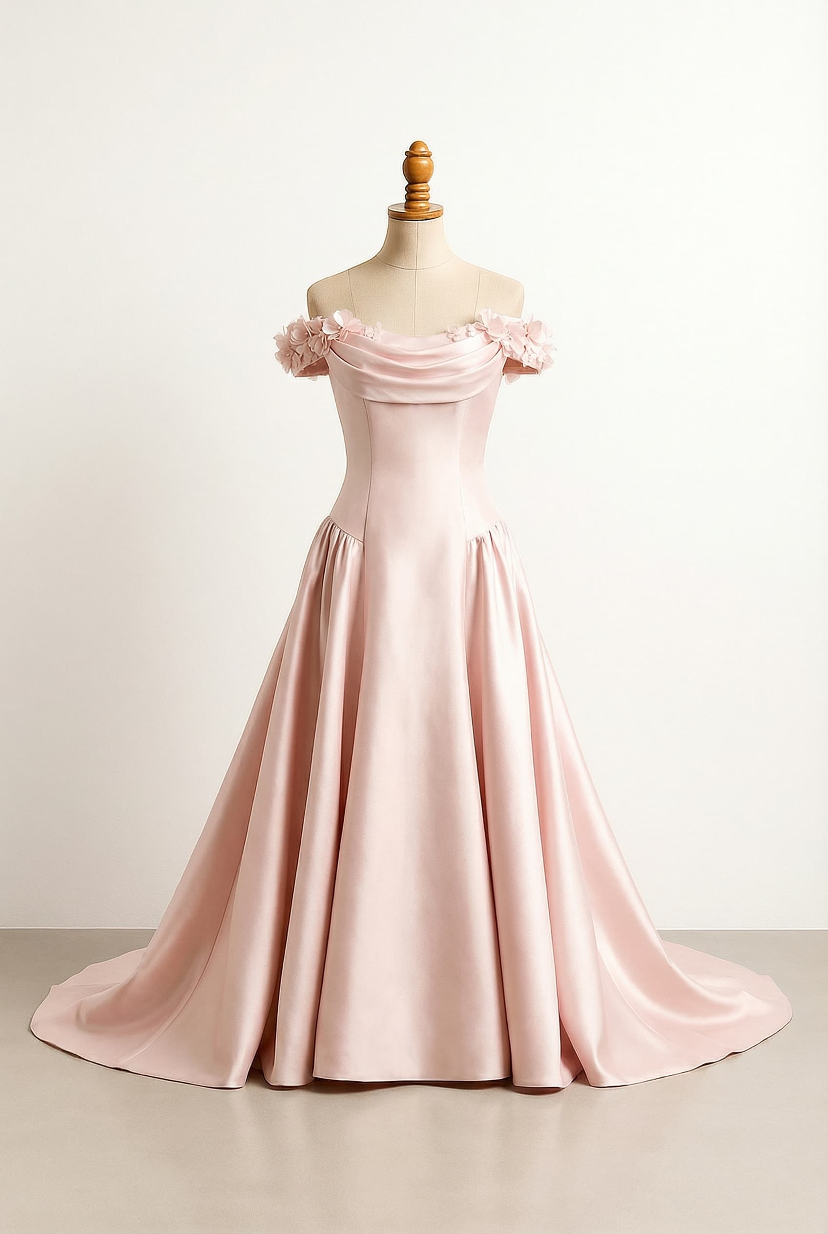 A romantic wedding dress with elegant details