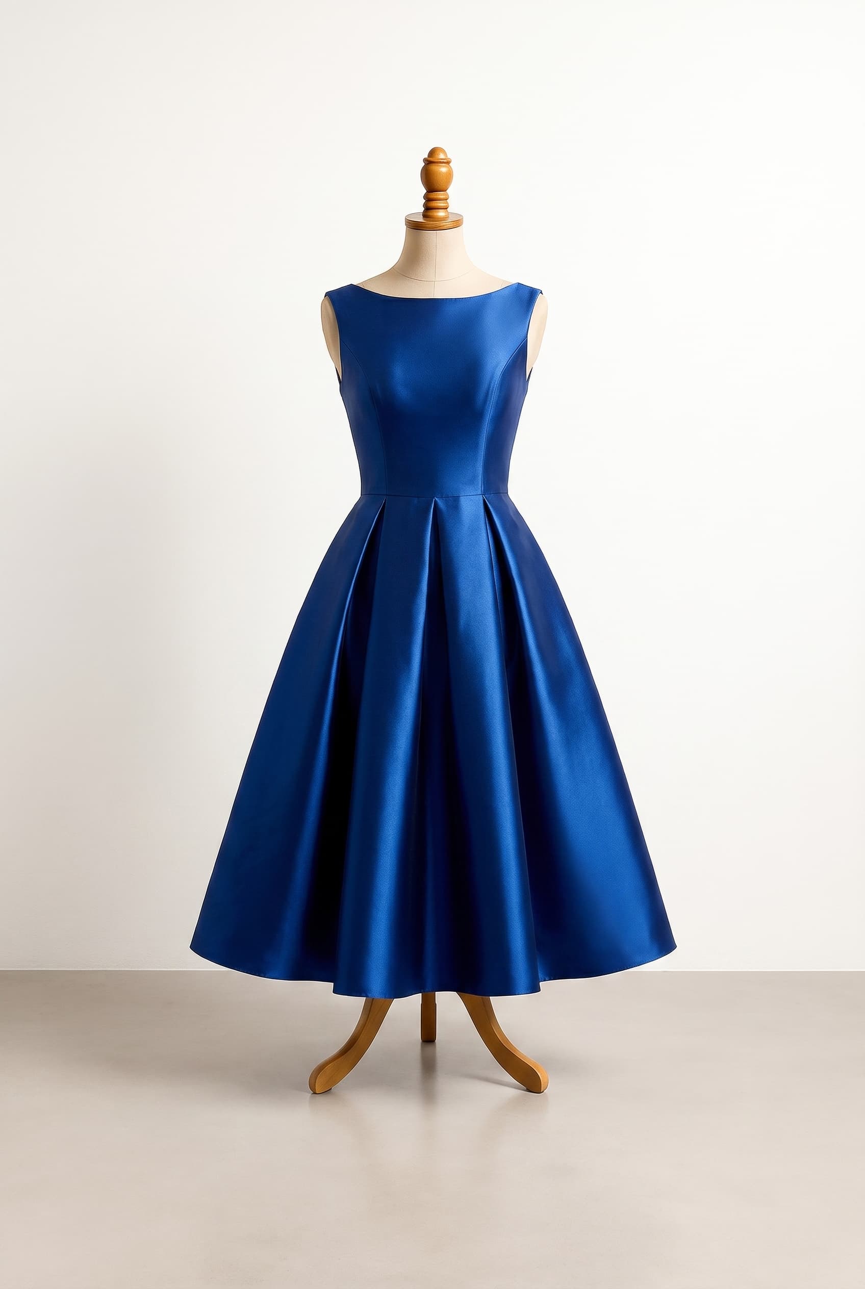 I want a balanced formal dress in Royal blue for a birthday, floor length