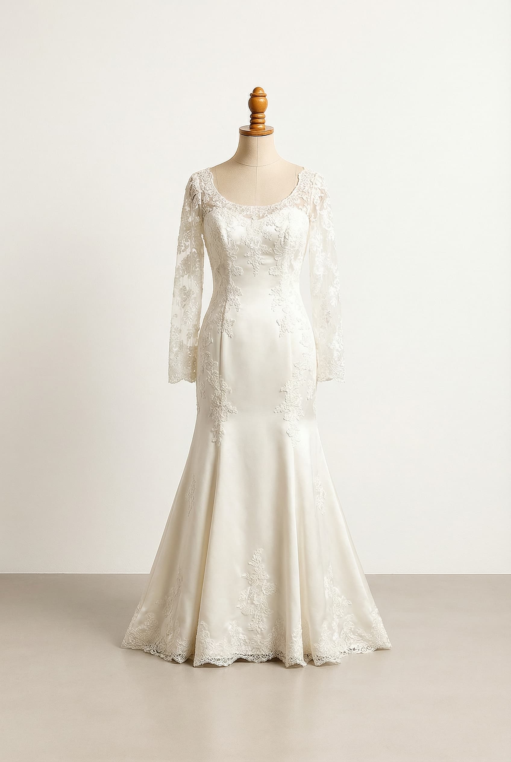 A romantic wedding dress with elegant details