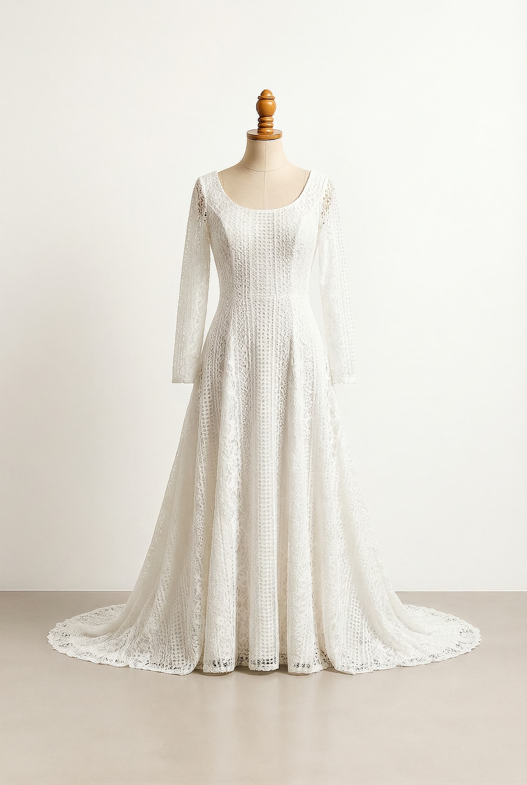 A romantic wedding dress with elegant details