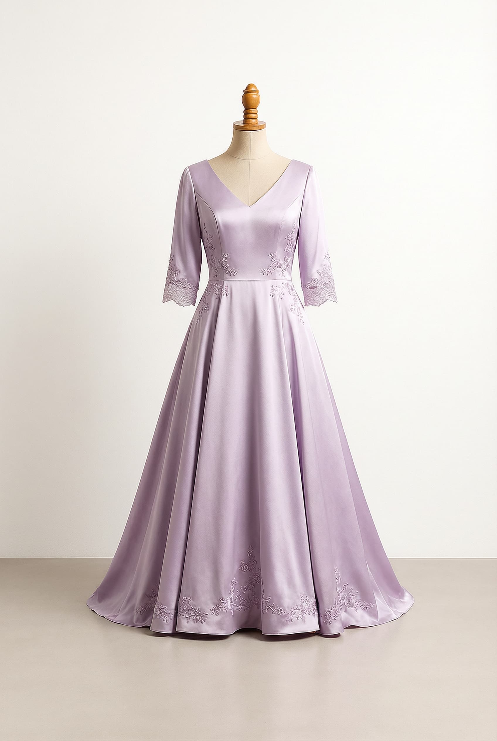 A romantic wedding dress with elegant details