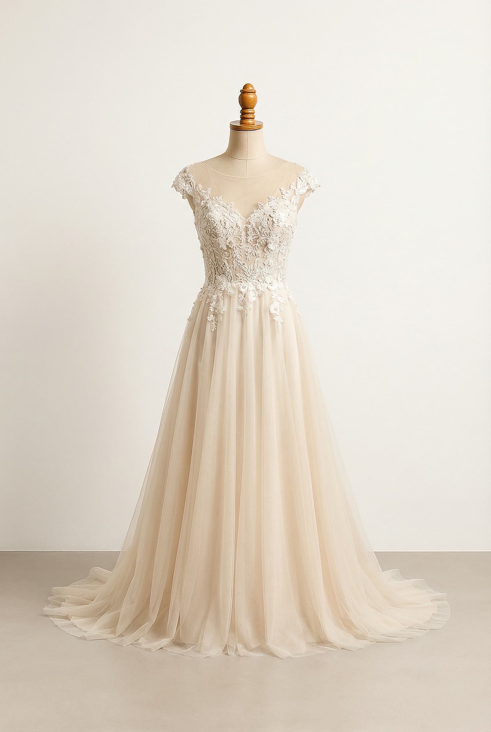 A romantic wedding dress with elegant details