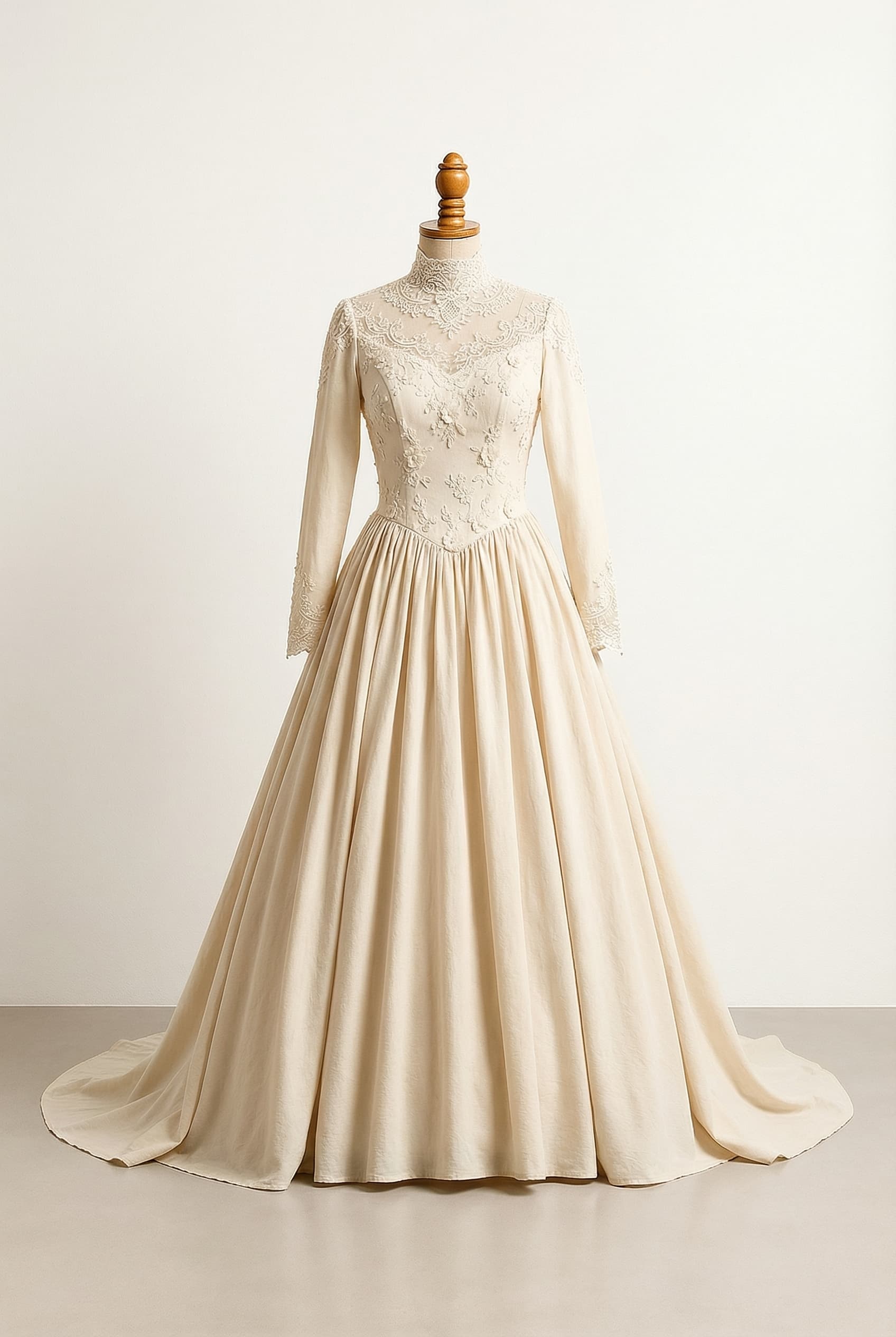 A romantic wedding dress with elegant details