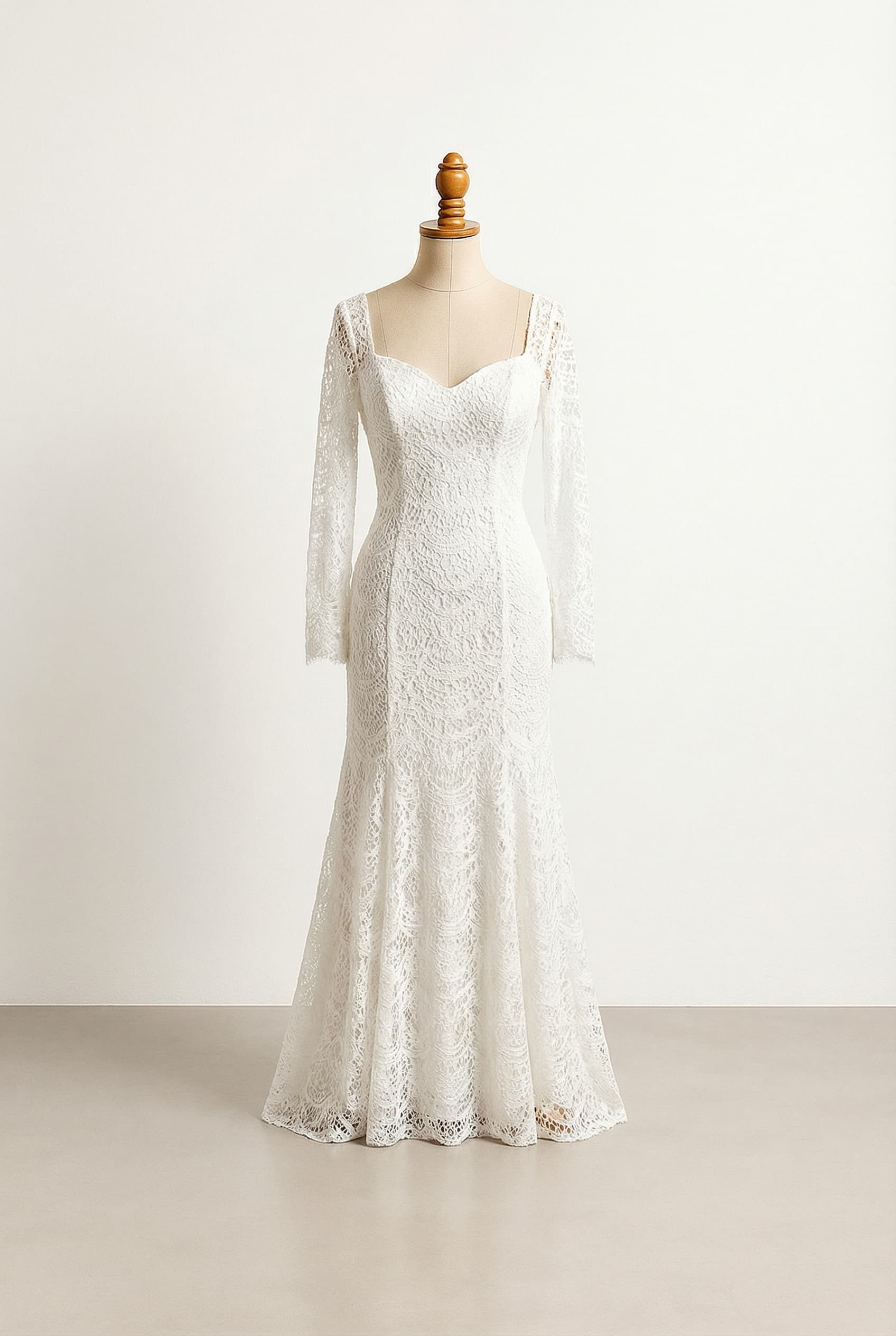 A romantic wedding dress with elegant details