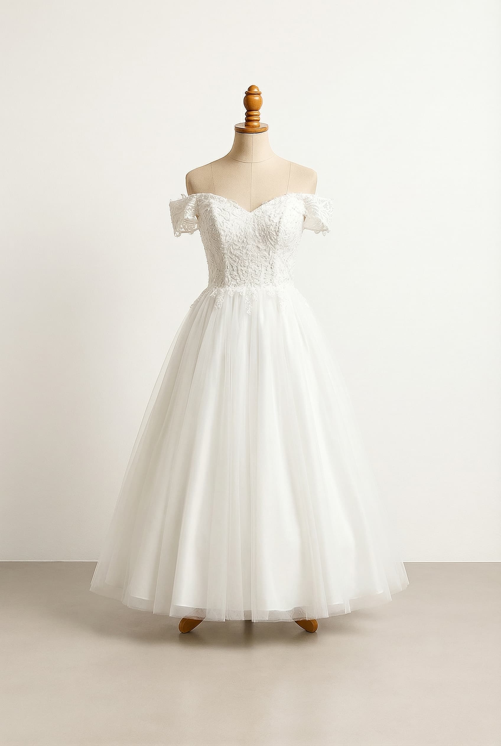 A romantic wedding dress with elegant details