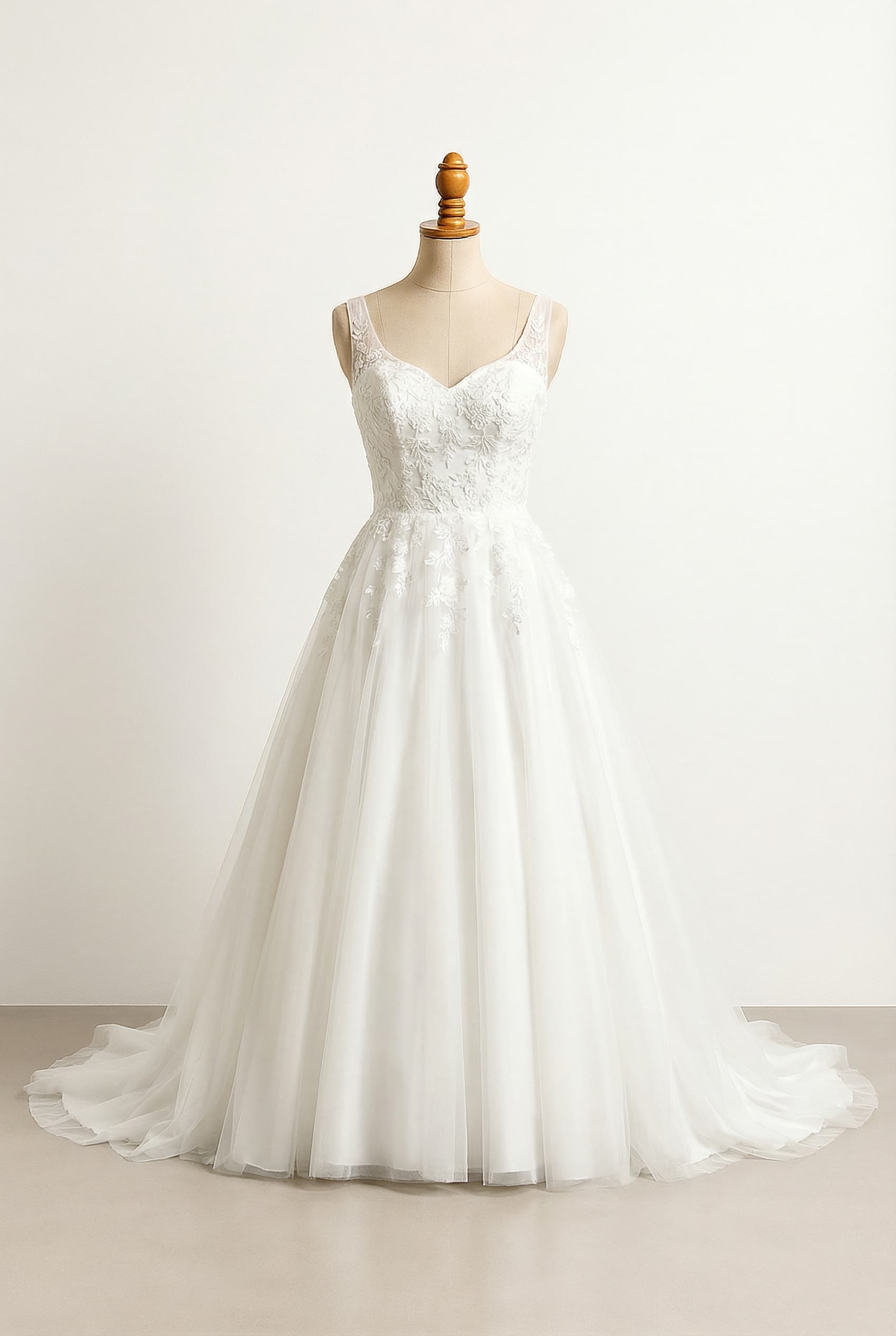 A romantic wedding dress with elegant details