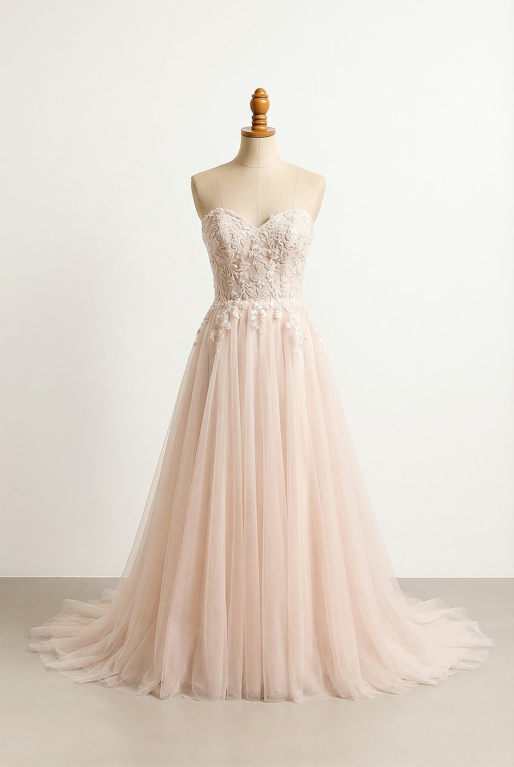 A romantic wedding dress with elegant details