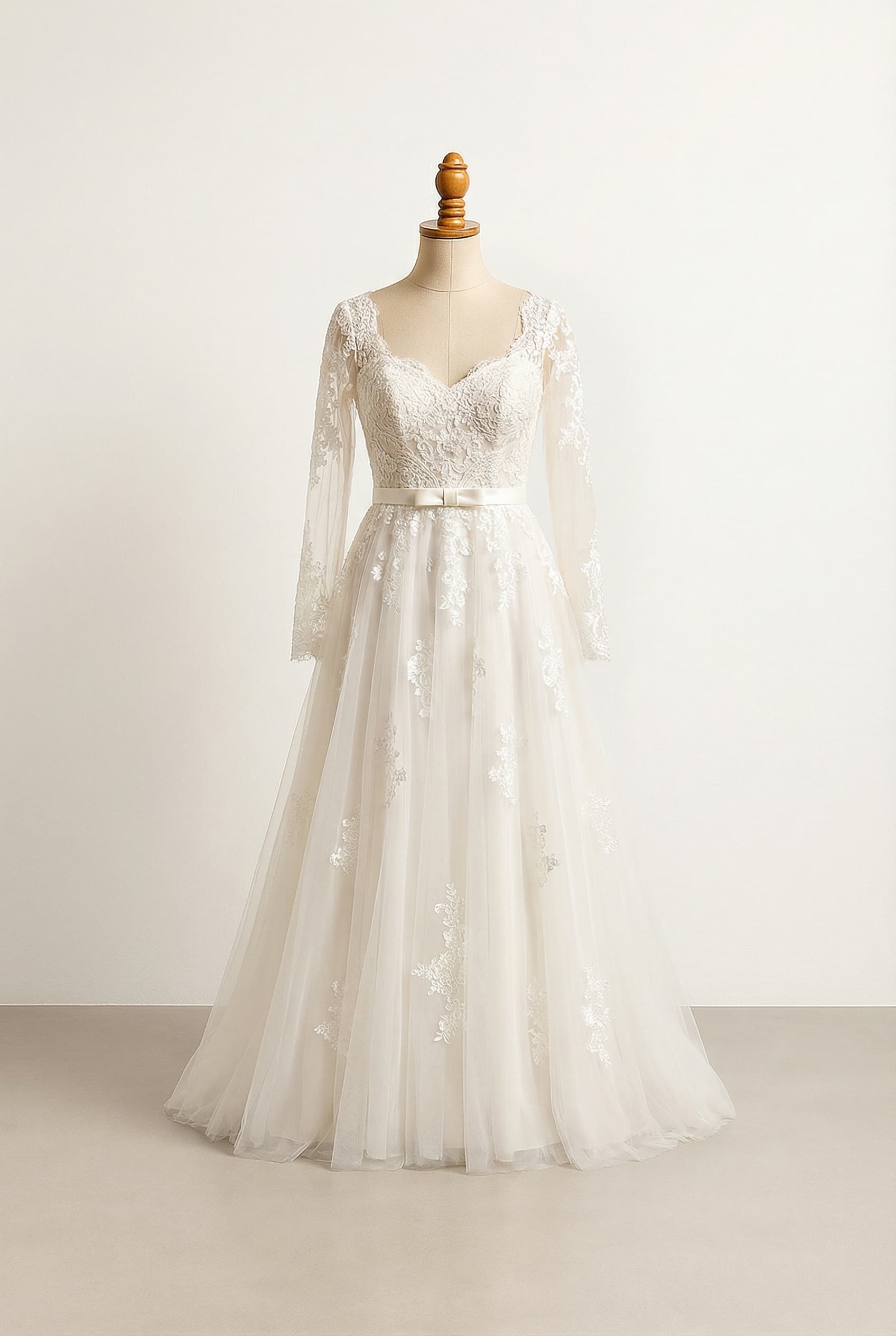 A romantic wedding dress with elegant details