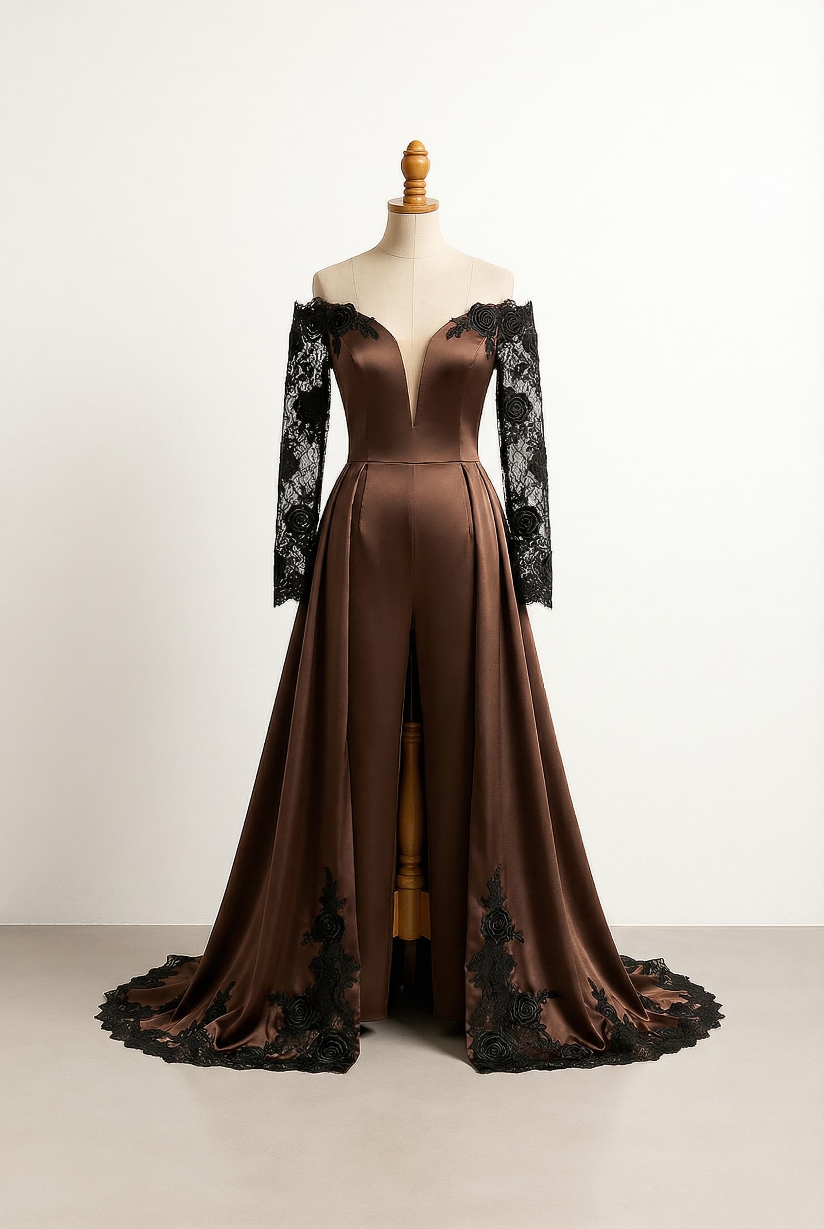 A romantic wedding dress with elegant details