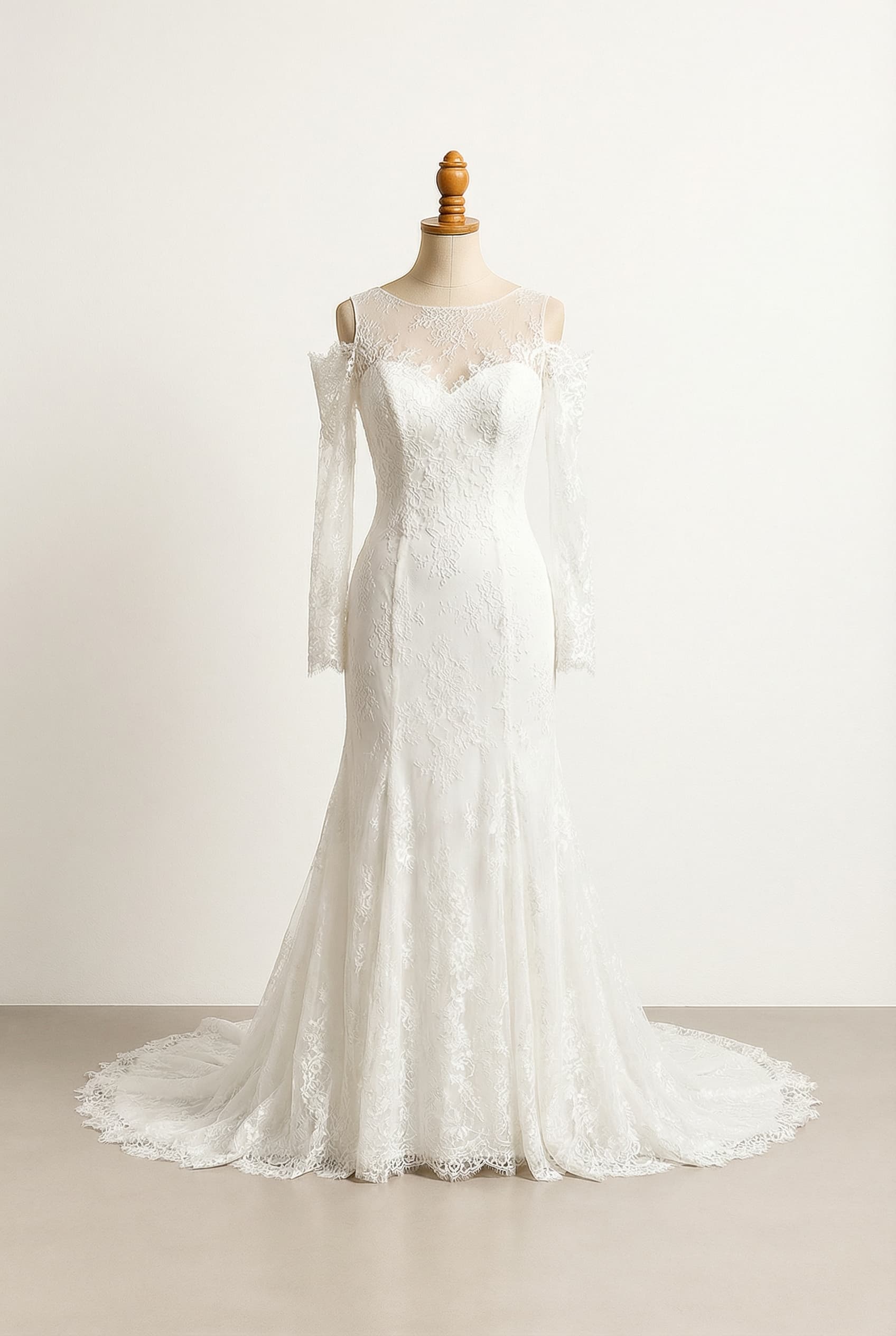 A romantic wedding dress with elegant details