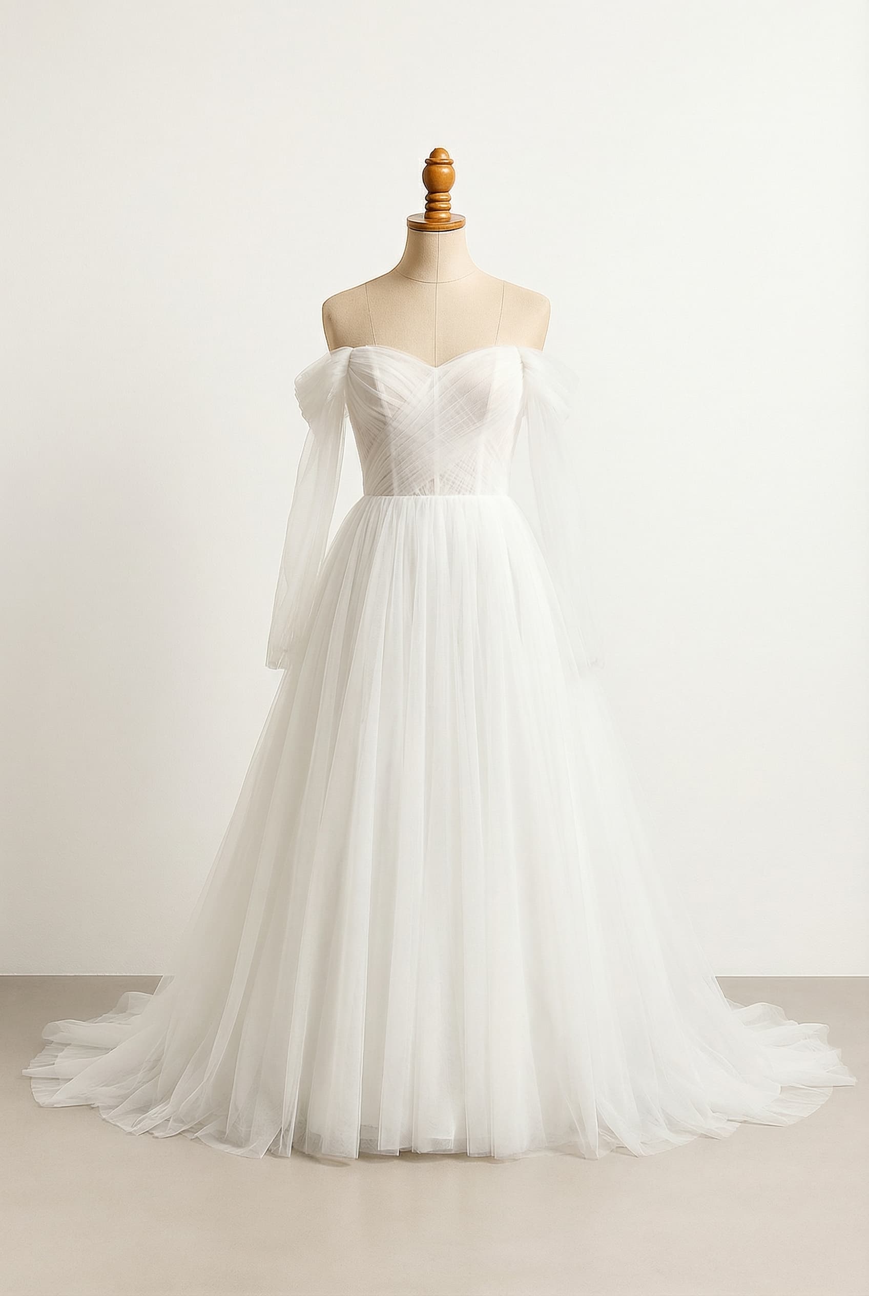 A romantic wedding dress with elegant details