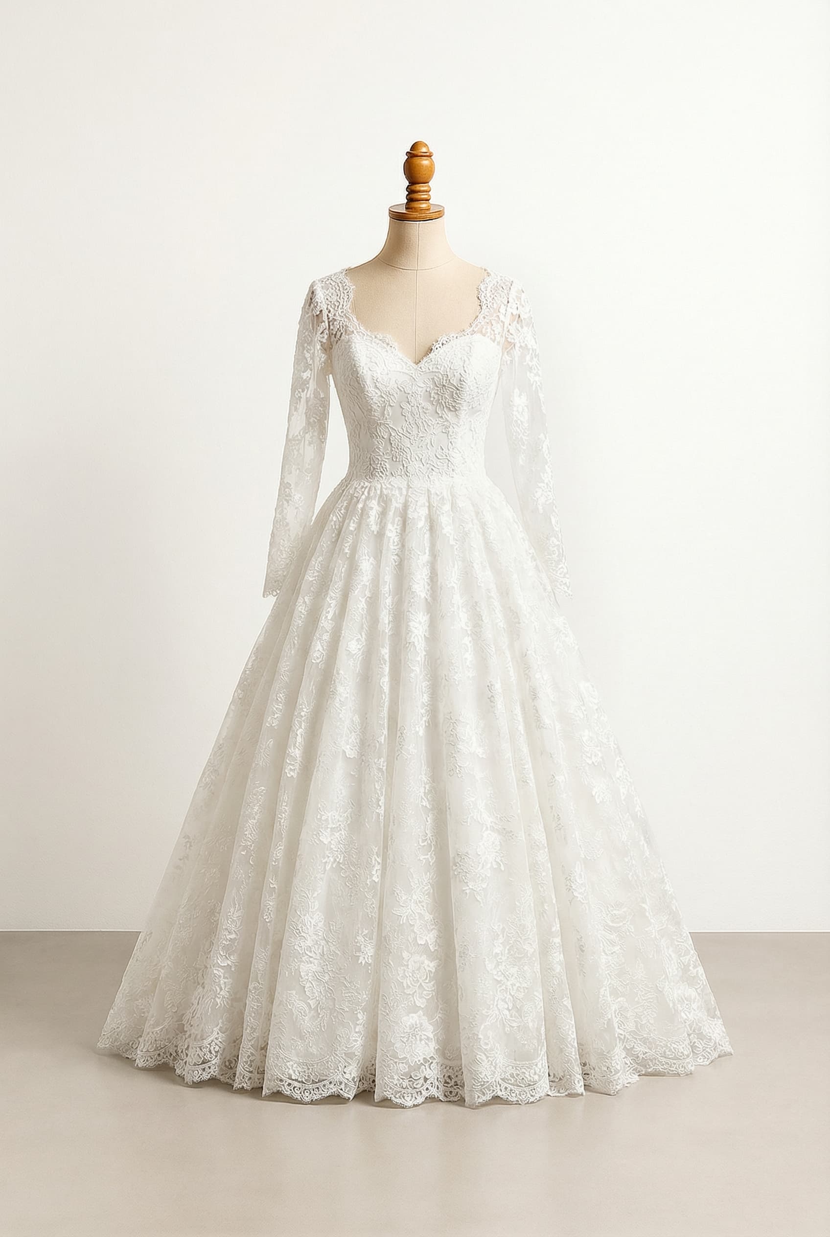 A romantic wedding dress with elegant details