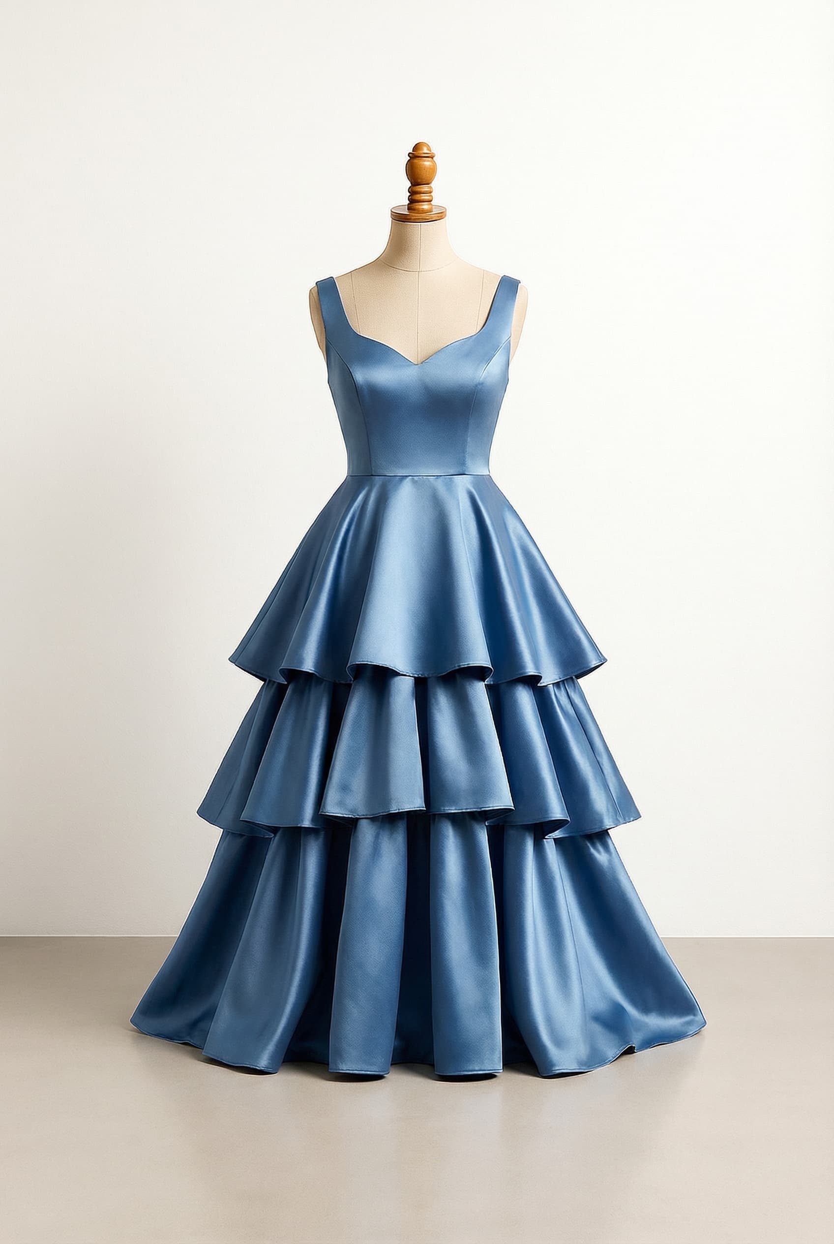 Tiered ruffle dress in blue