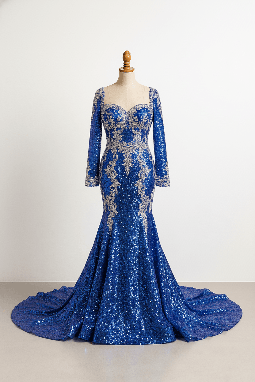 A romantic wedding dress with elegant details