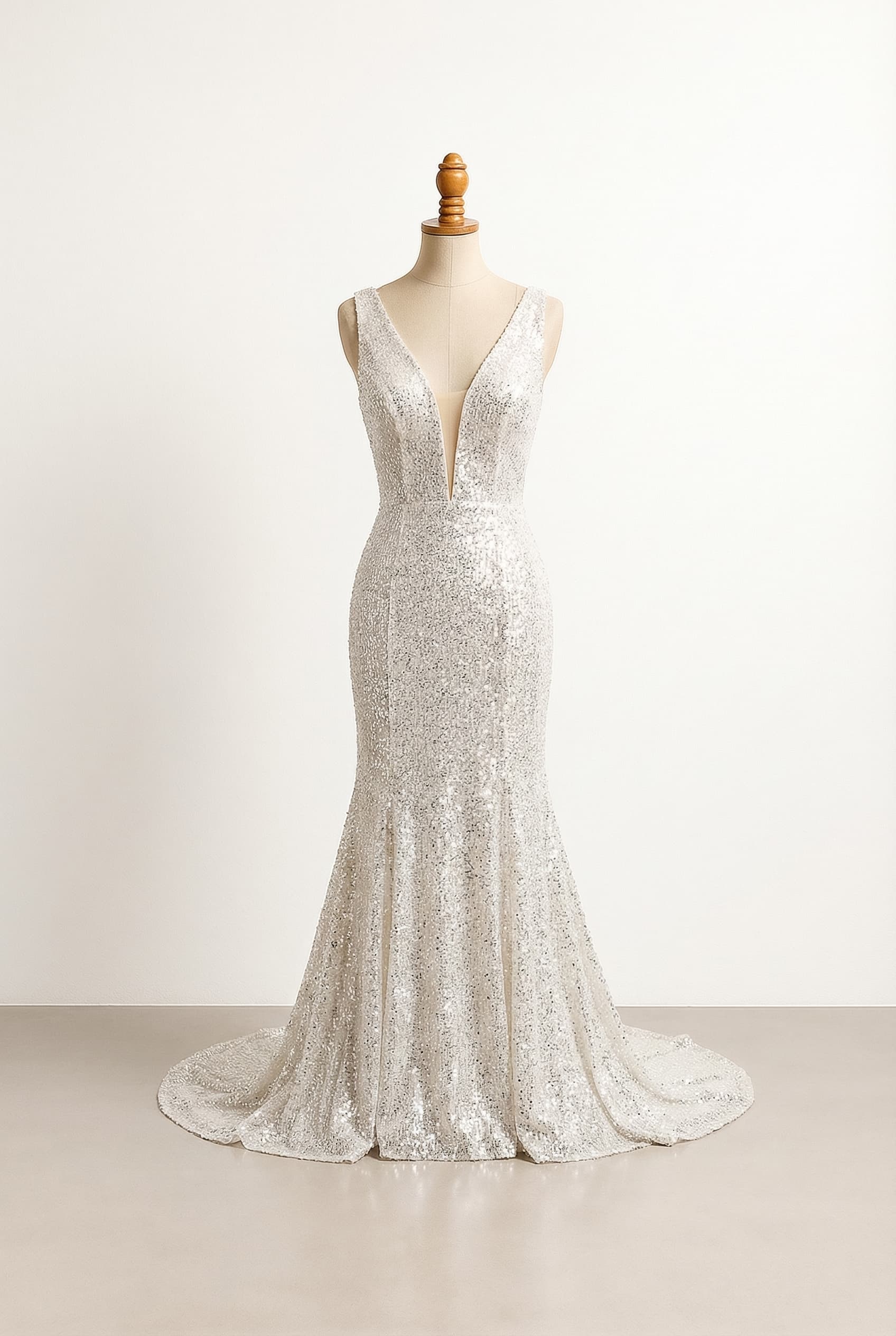 Elegant style with lower neckline or strapless options. I want a revealing wedding dress