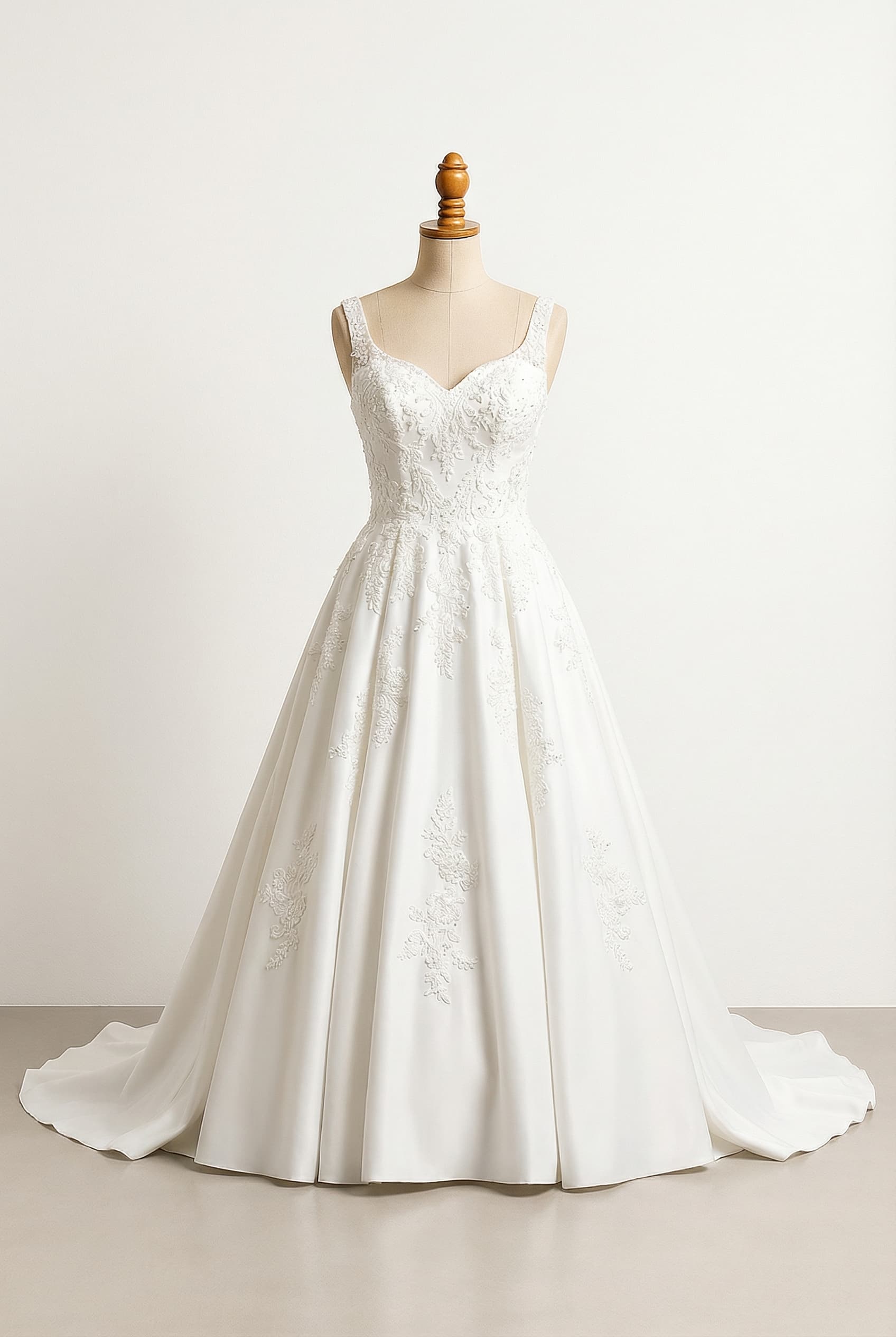 A romantic wedding dress with elegant details