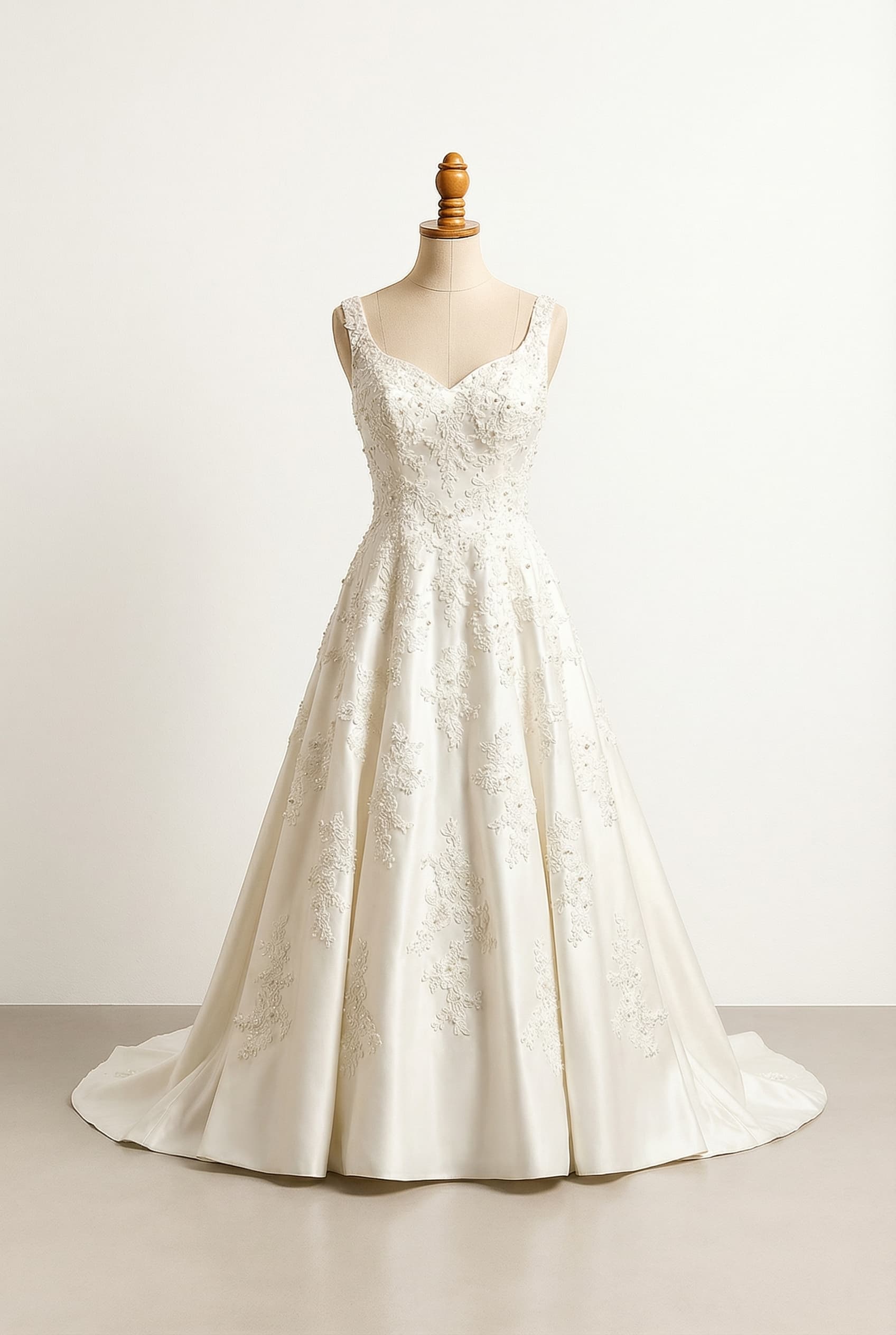A romantic wedding dress with elegant details