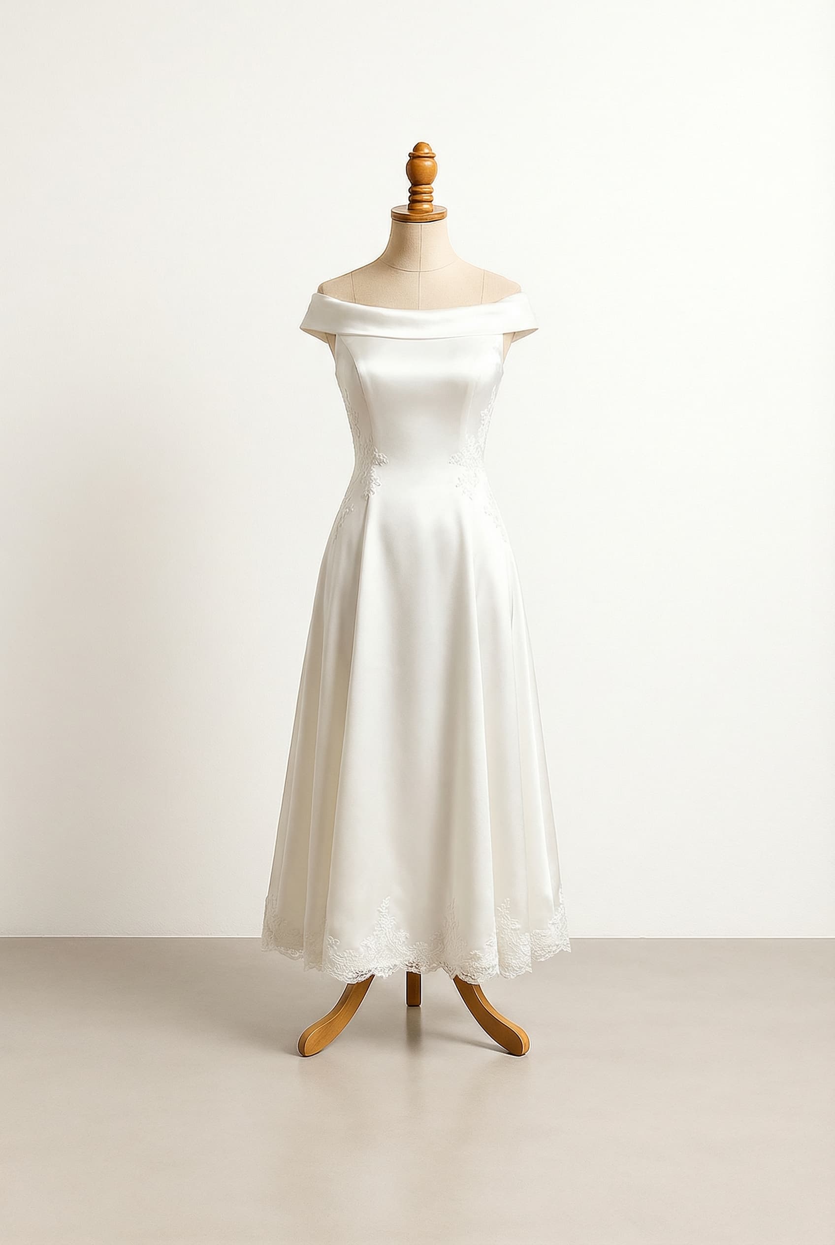 A romantic wedding dress with elegant details