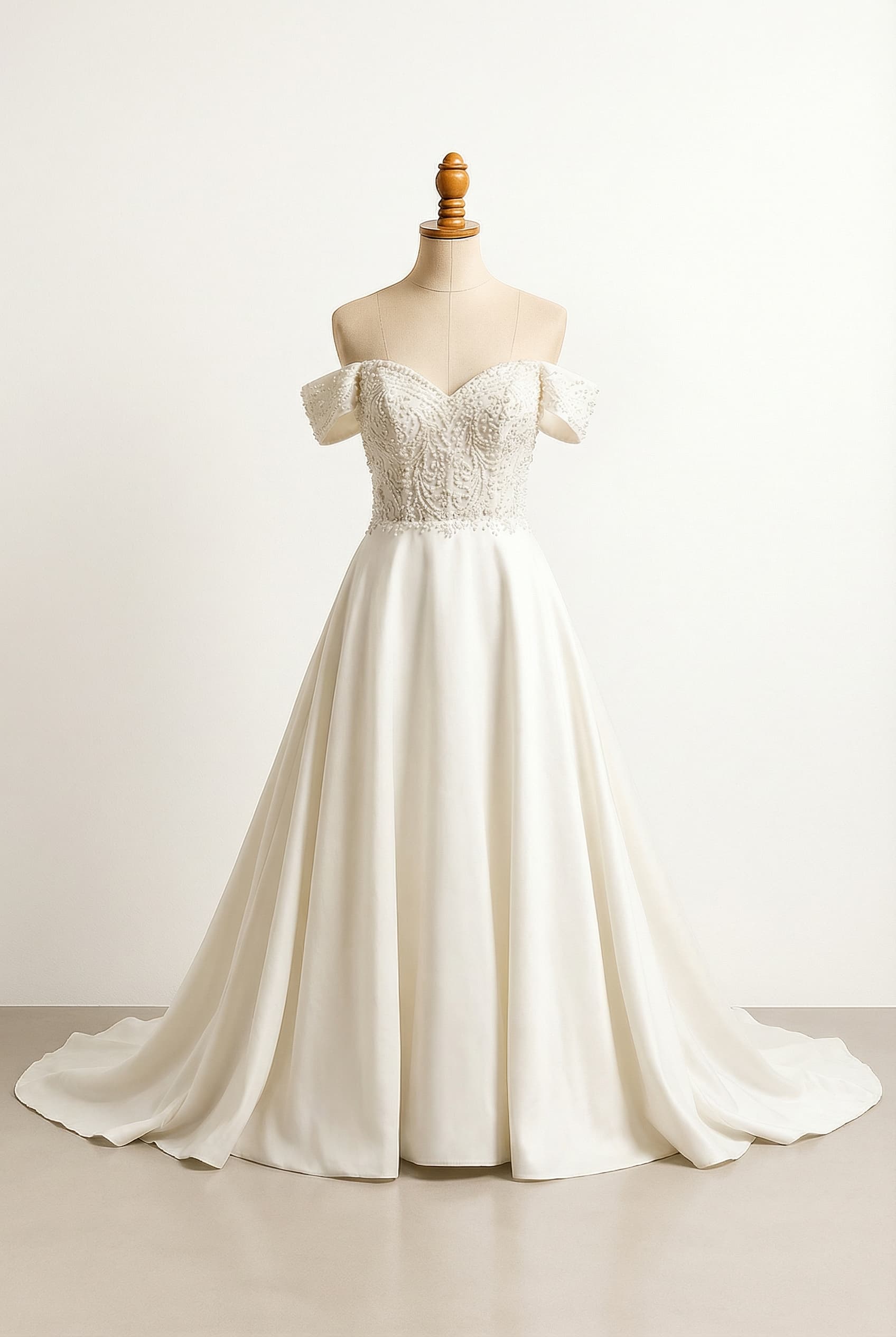 A romantic wedding dress with elegant details
