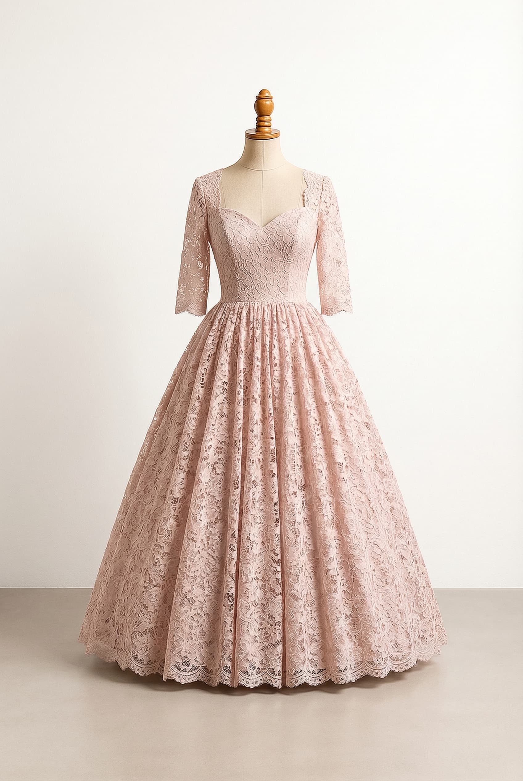 White wedding dress with a sweetheart neckline, corset bodice with boning, and sleeveless