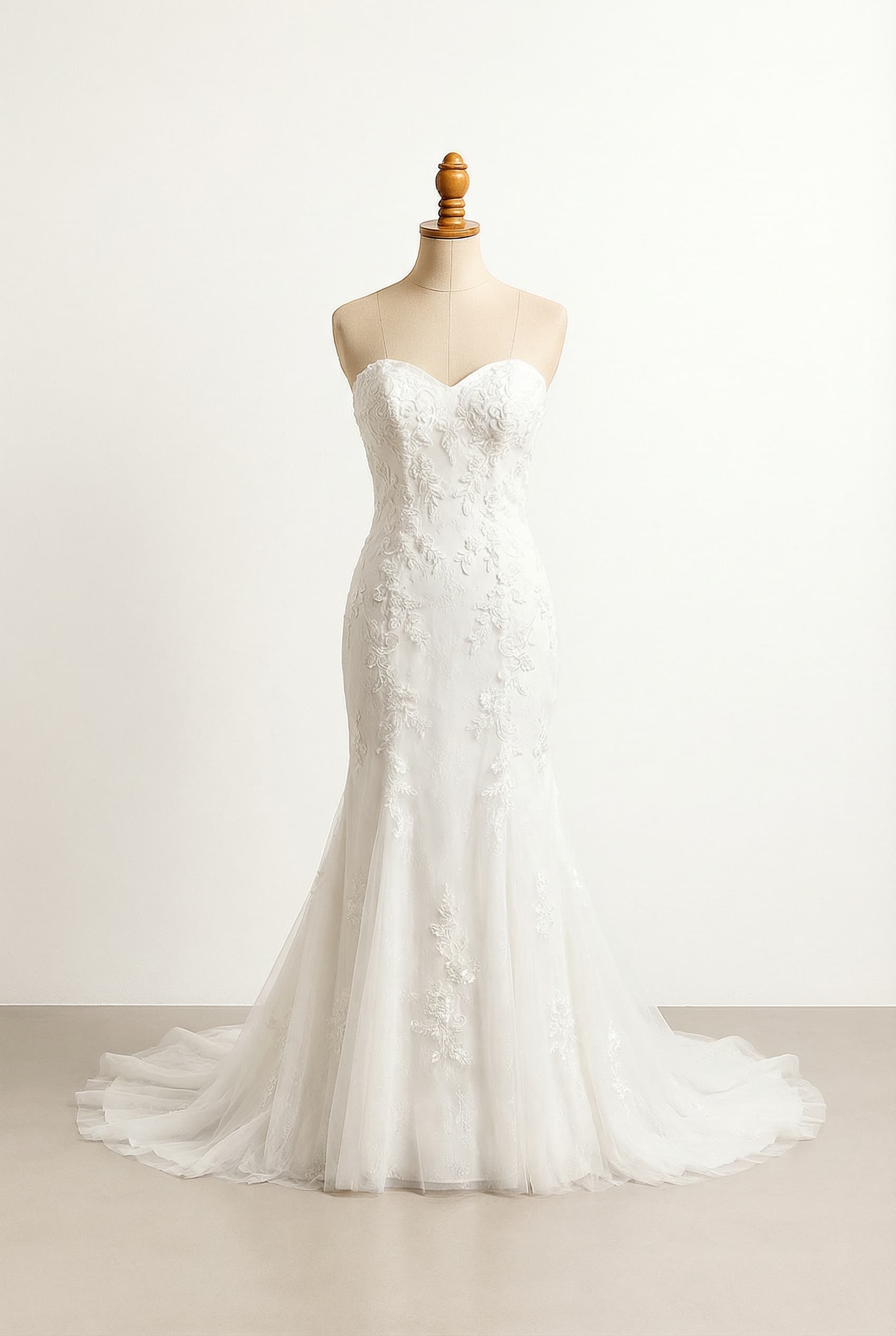 A romantic wedding dress with elegant details