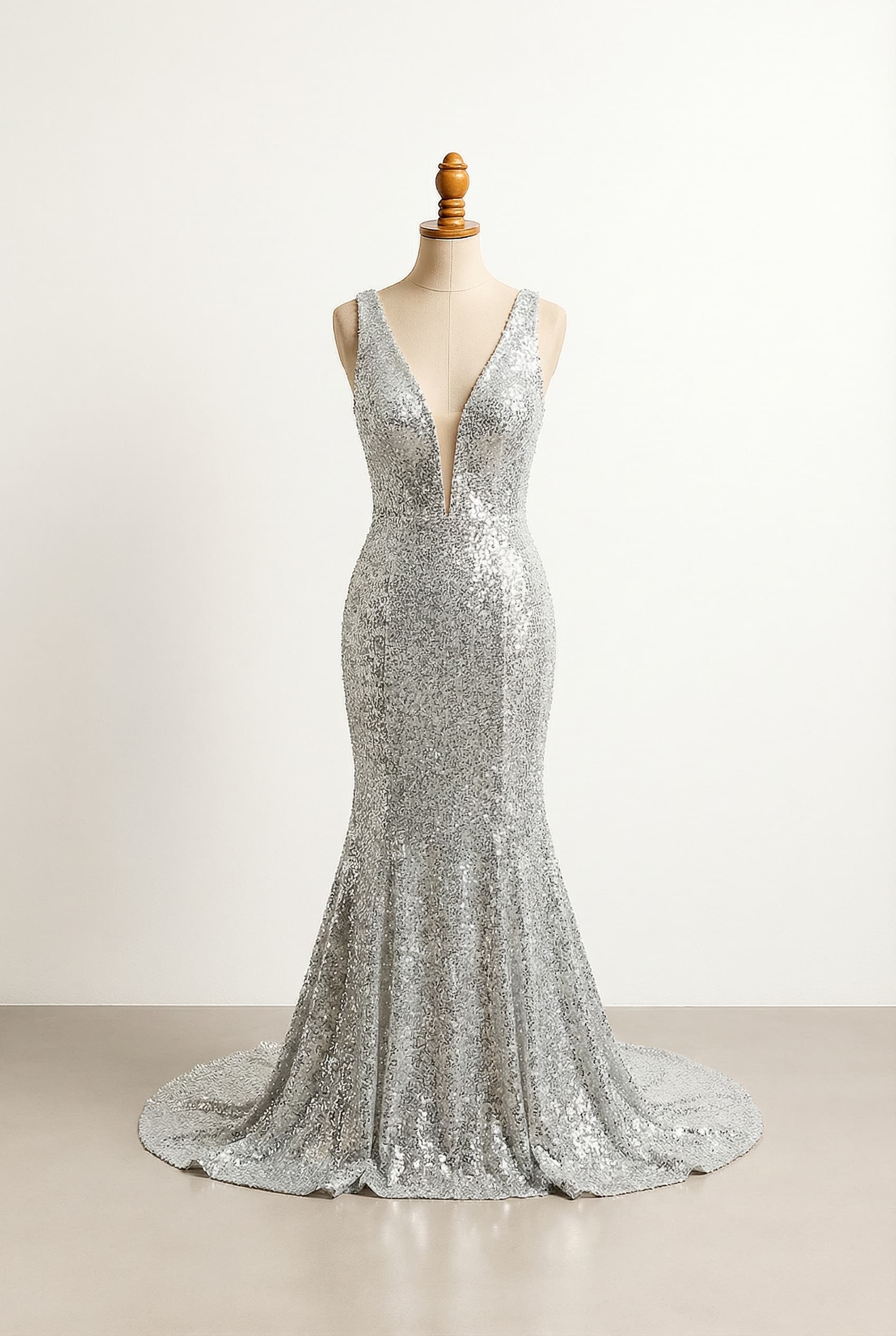 I want a revealing wedding dress in white with a longer tail