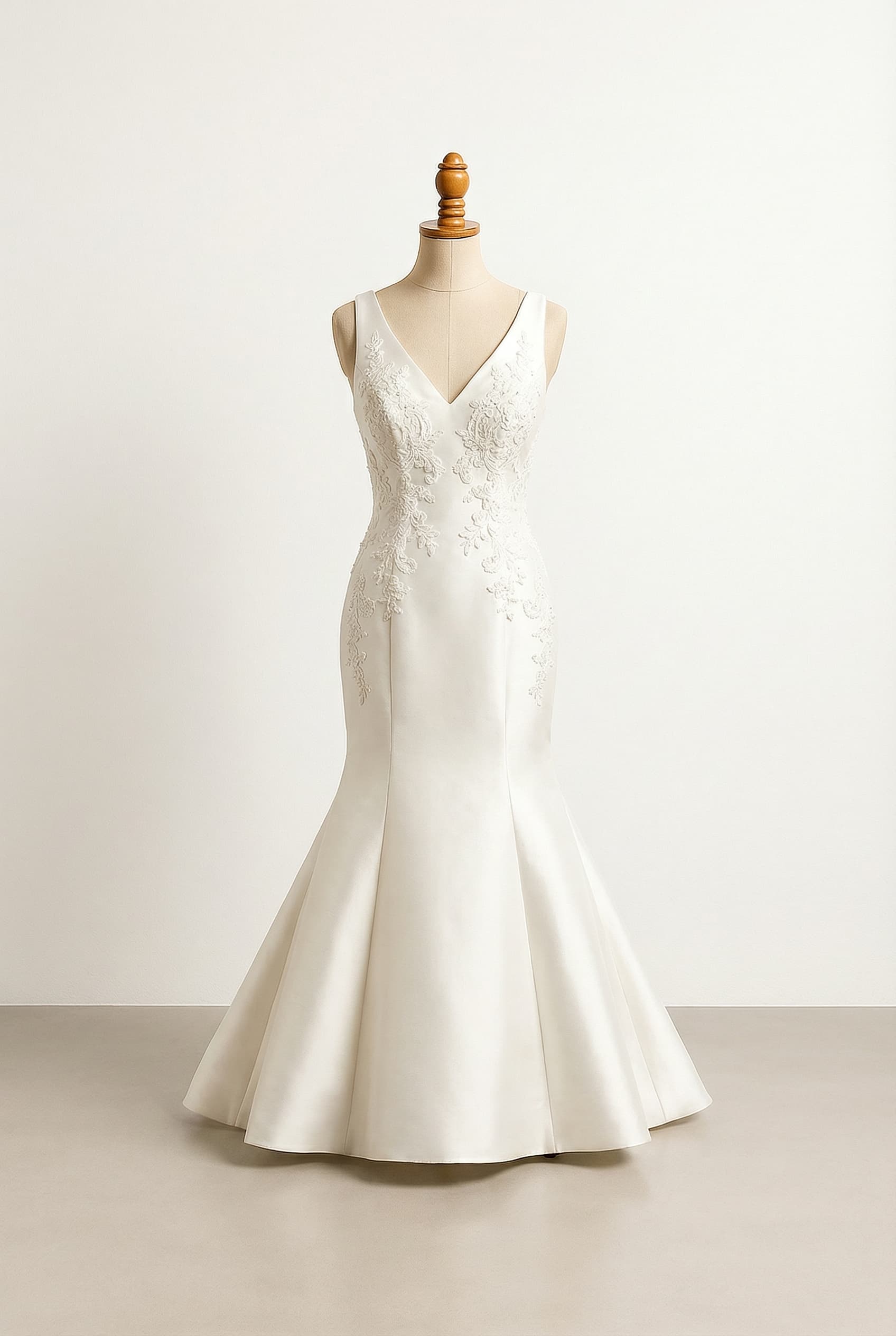A romantic wedding dress with elegant details