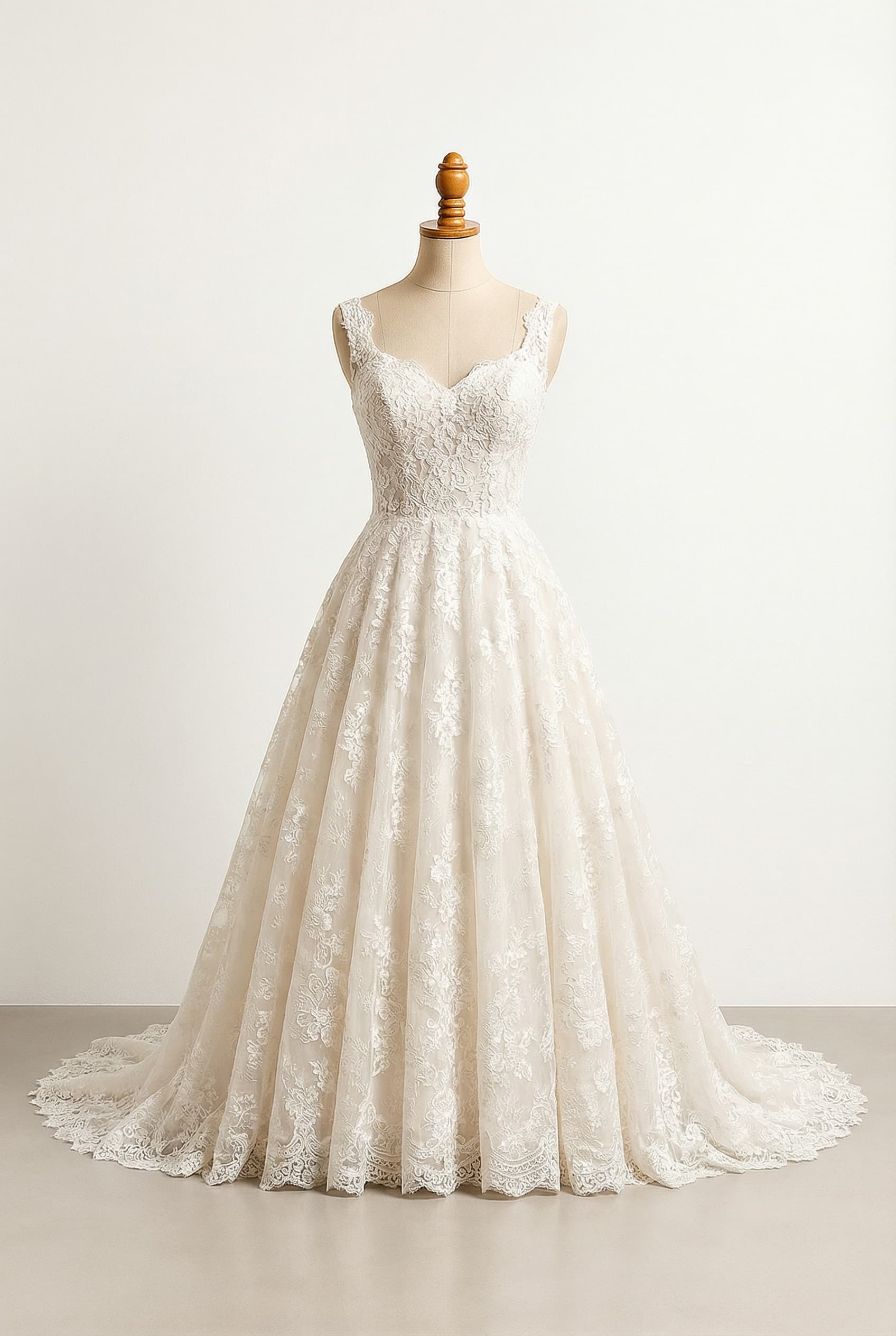 A romantic wedding dress with elegant details