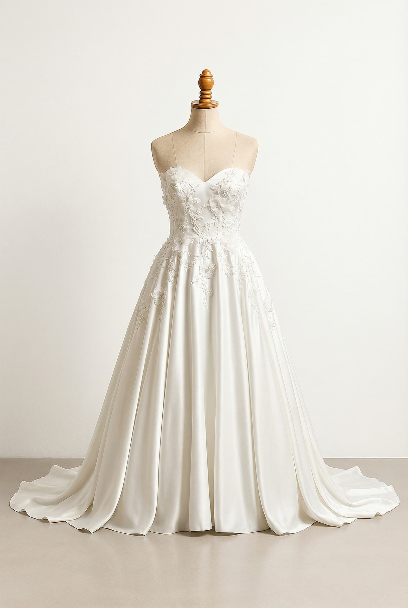 A romantic wedding dress with elegant details
