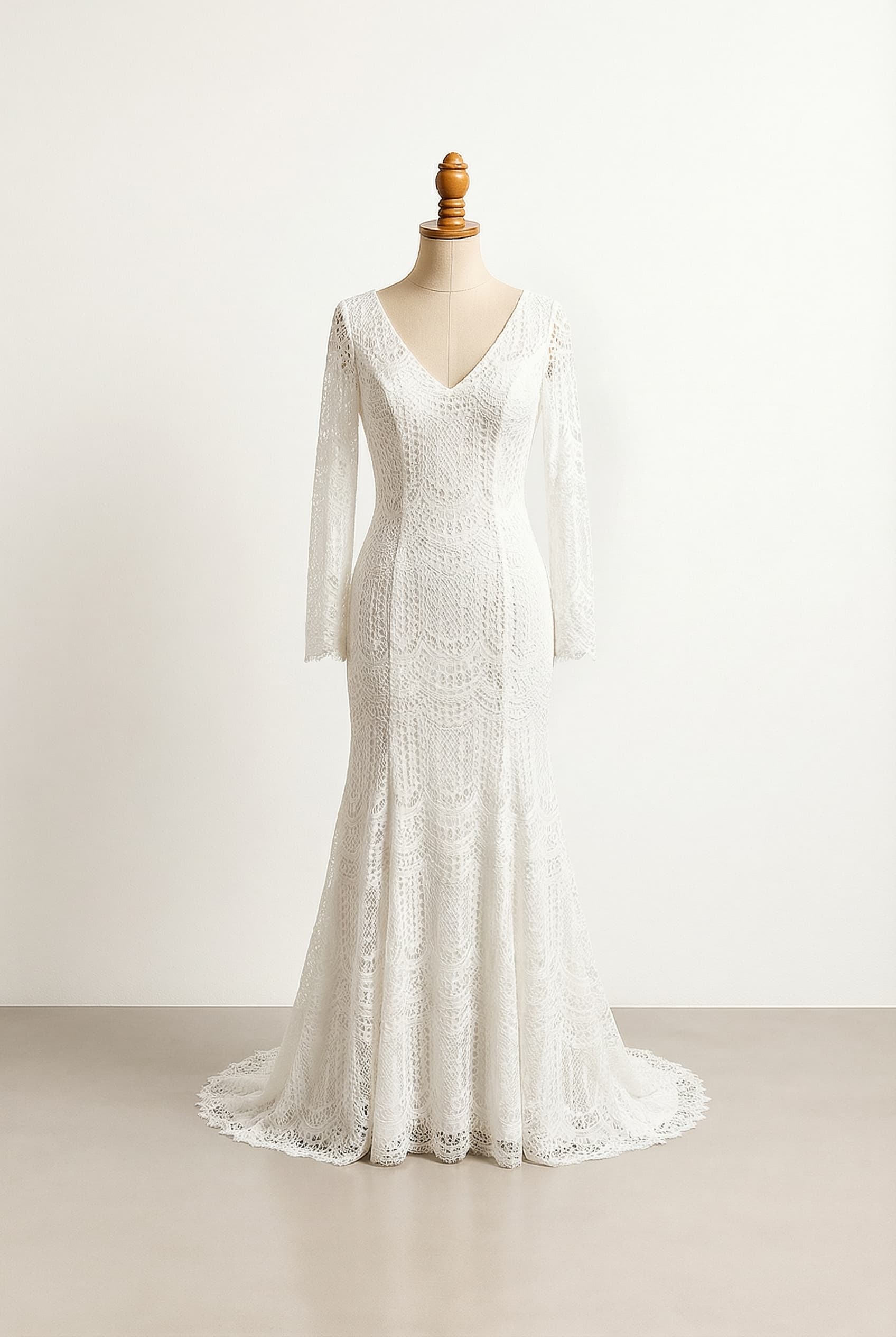 A romantic wedding dress with elegant details