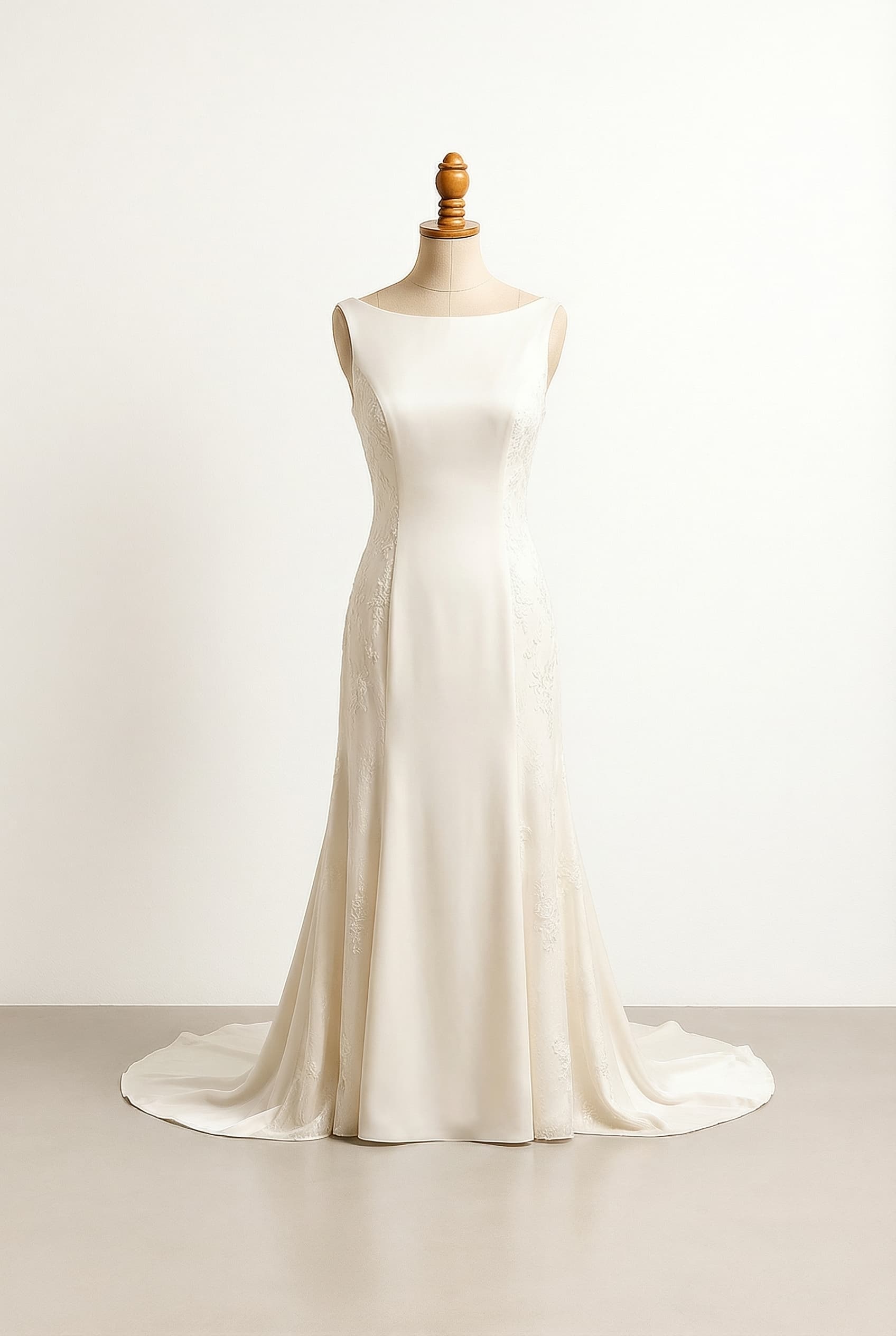 A romantic wedding dress with elegant details