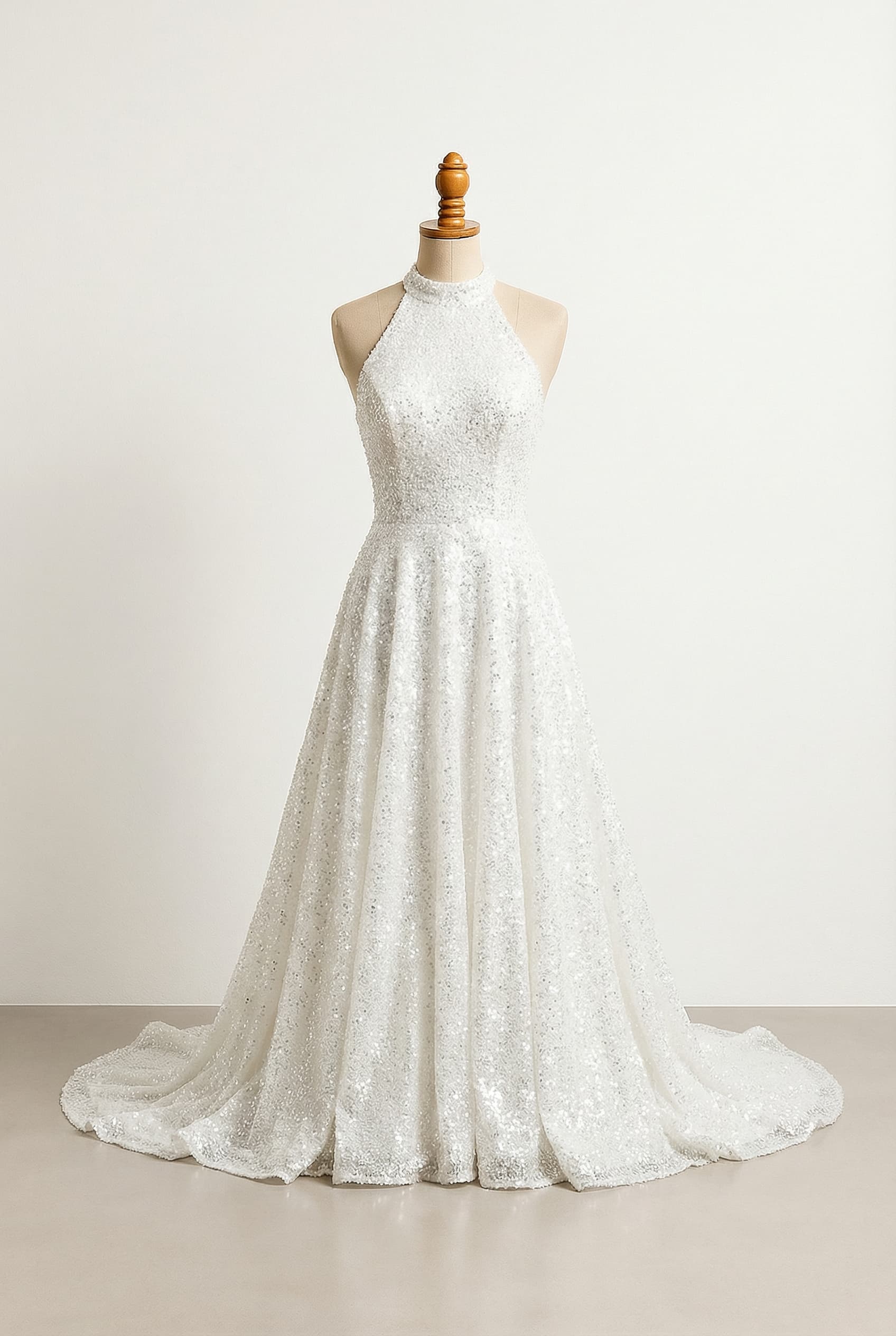 A romantic wedding dress with elegant details