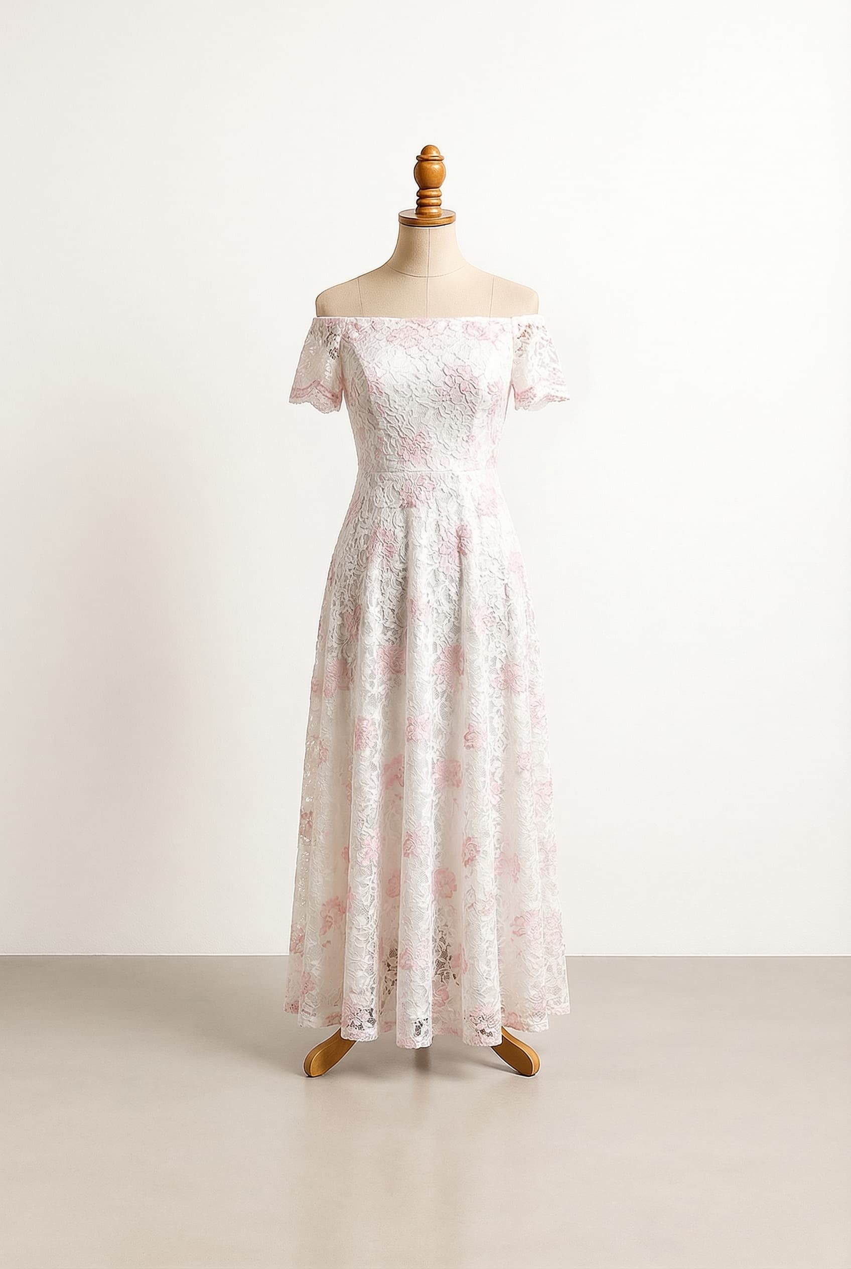 white with pink details, off the shoulder, white corset, add pink gems