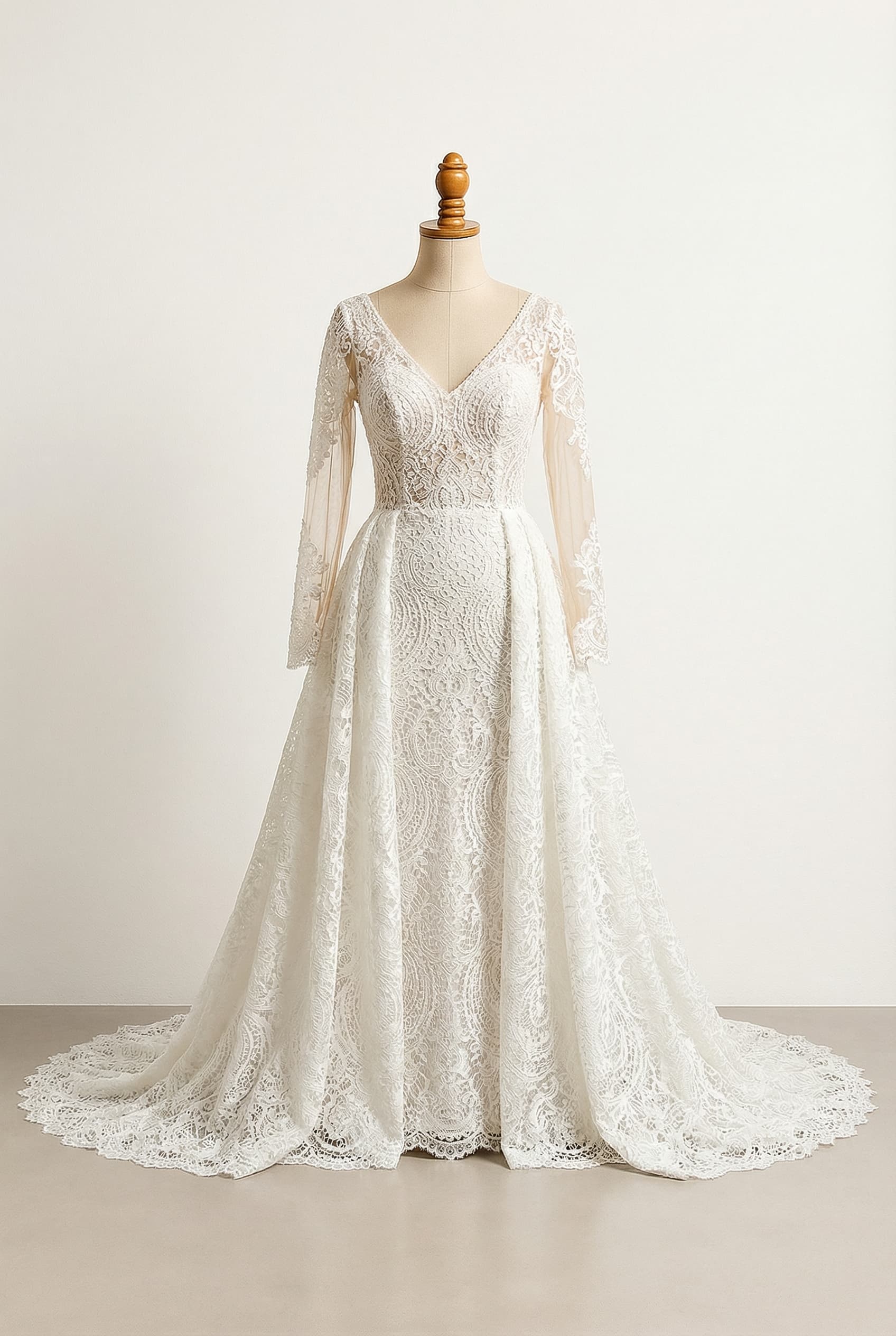 A romantic wedding dress with elegant details
