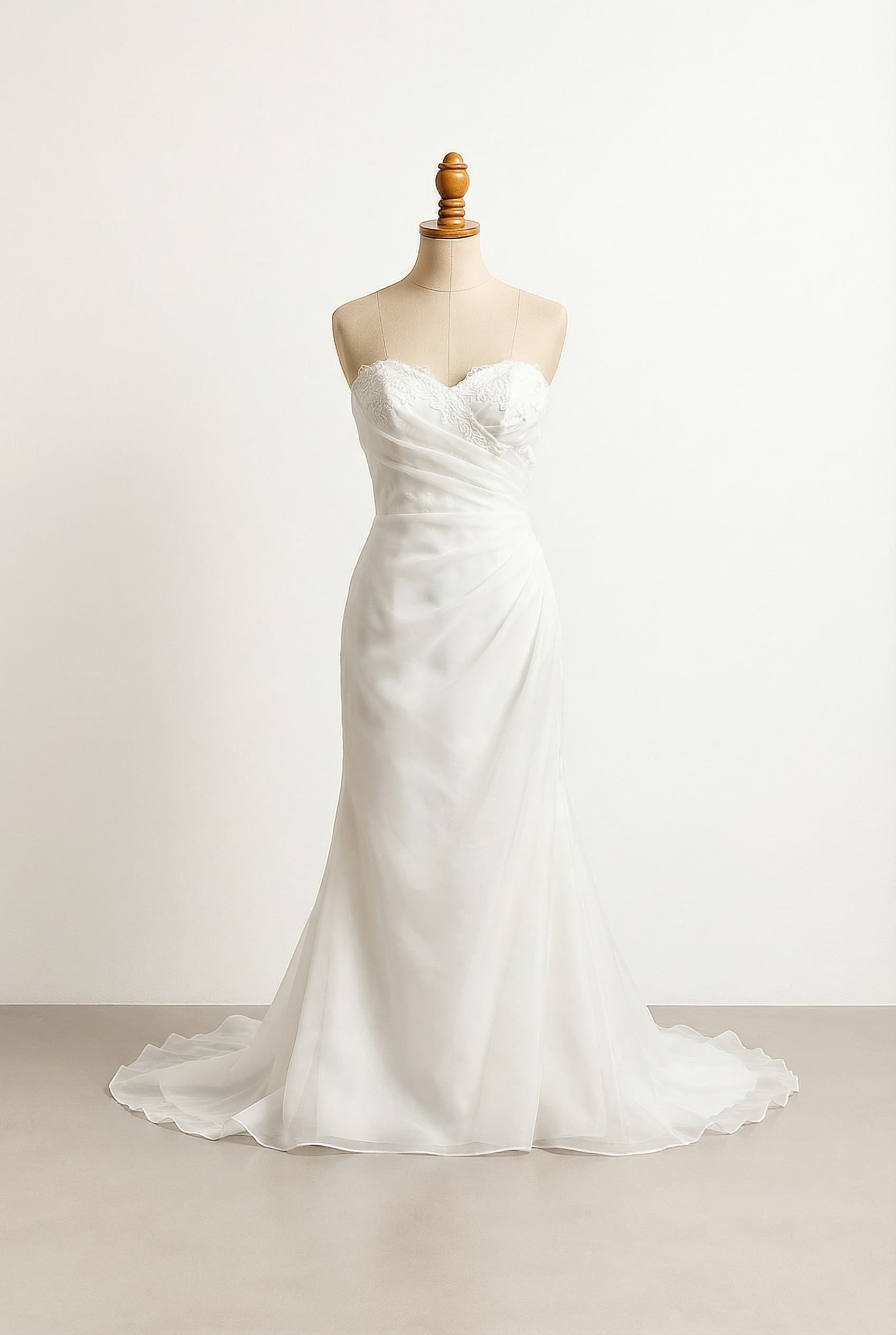 A romantic wedding dress with elegant details