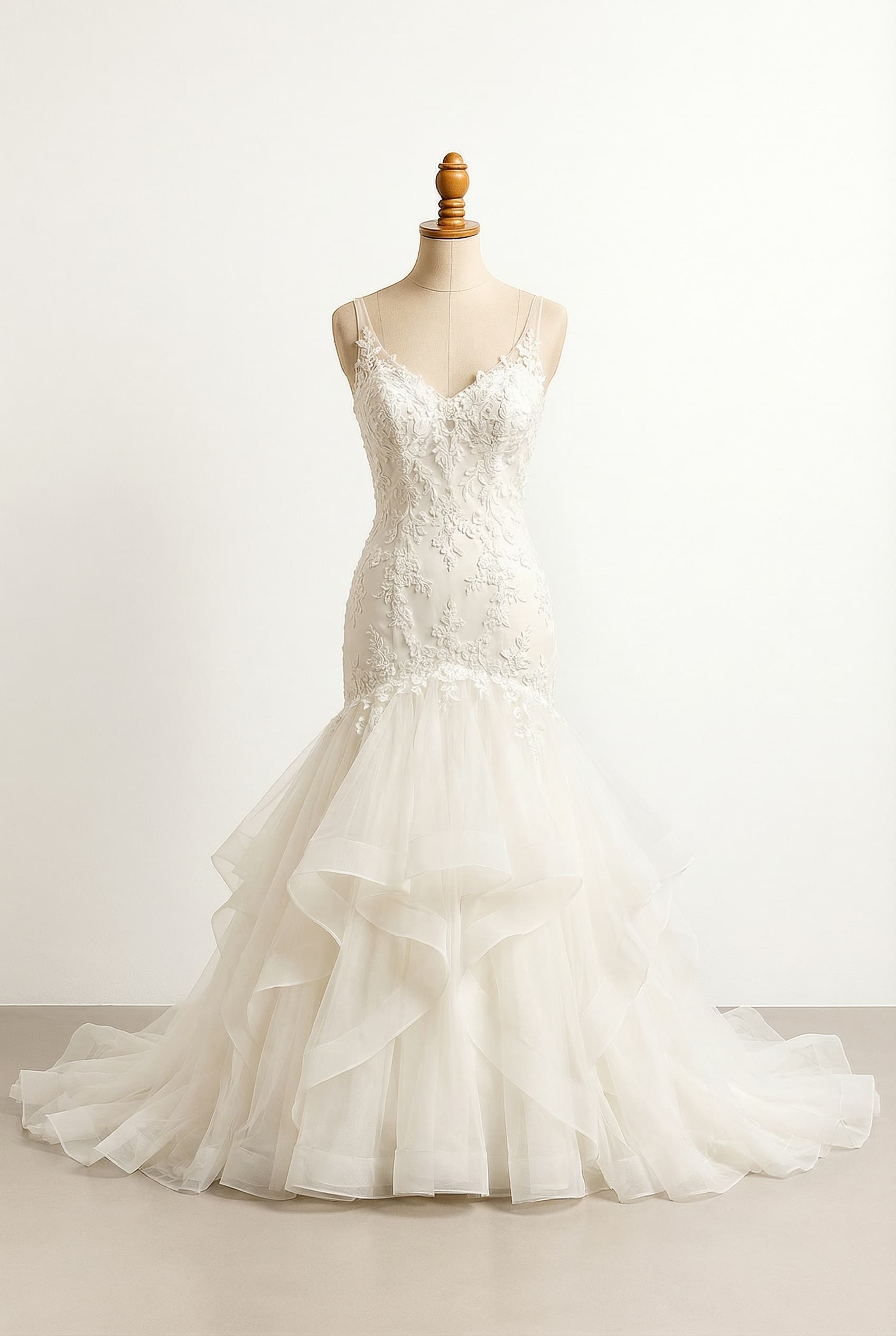 A romantic wedding dress with elegant details