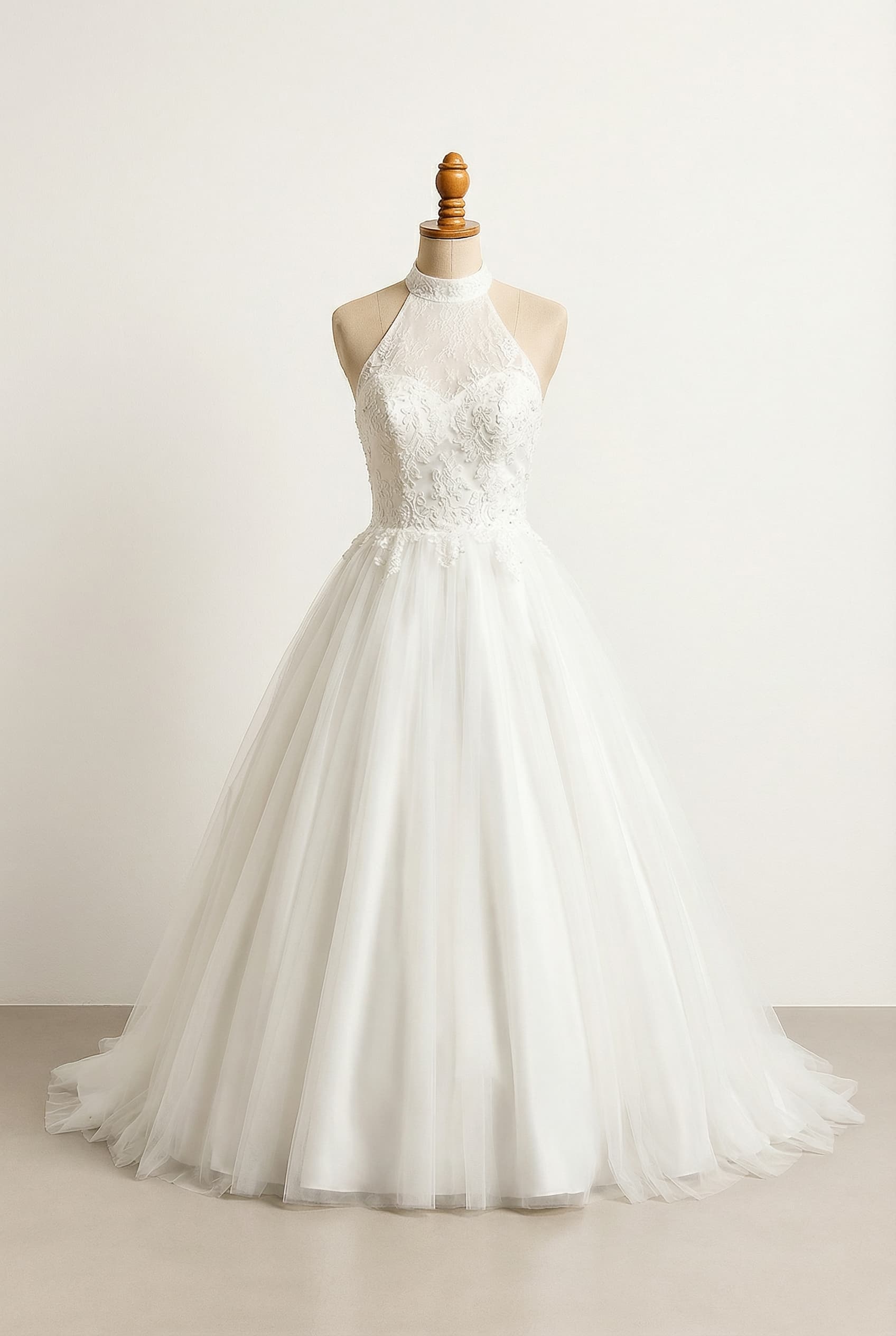 A romantic wedding dress with elegant details