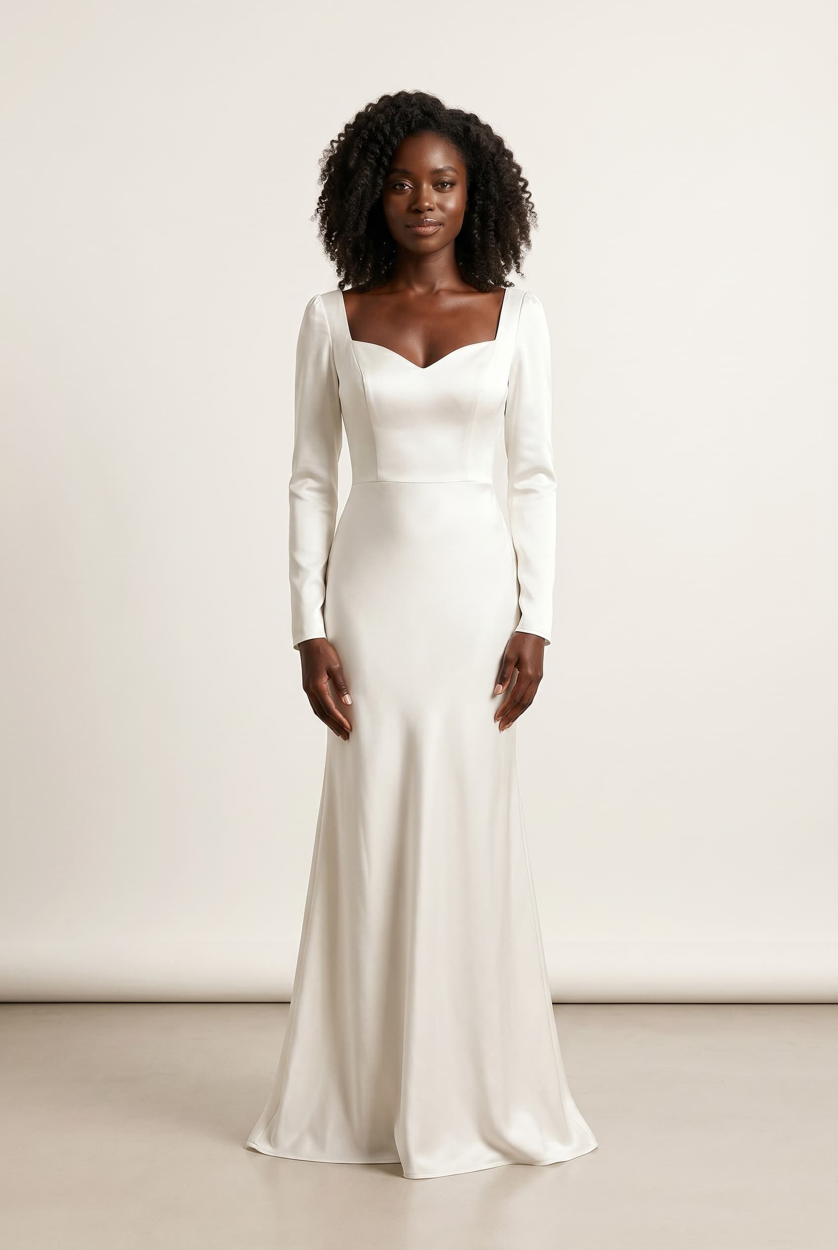 The Genevieve Silk Sweetheart worn by a model