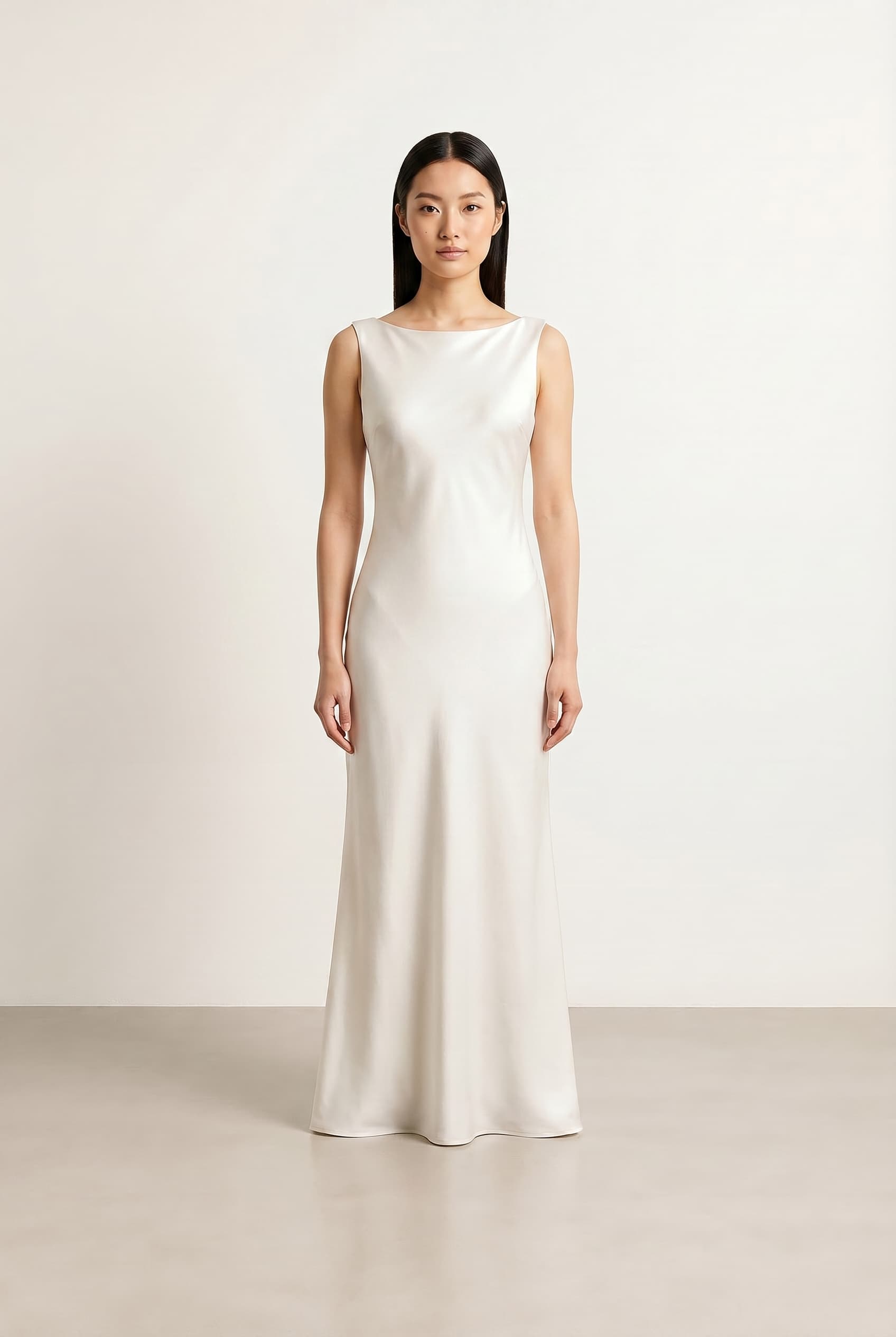 The Celestia Crepe Long Sleeve worn by a model