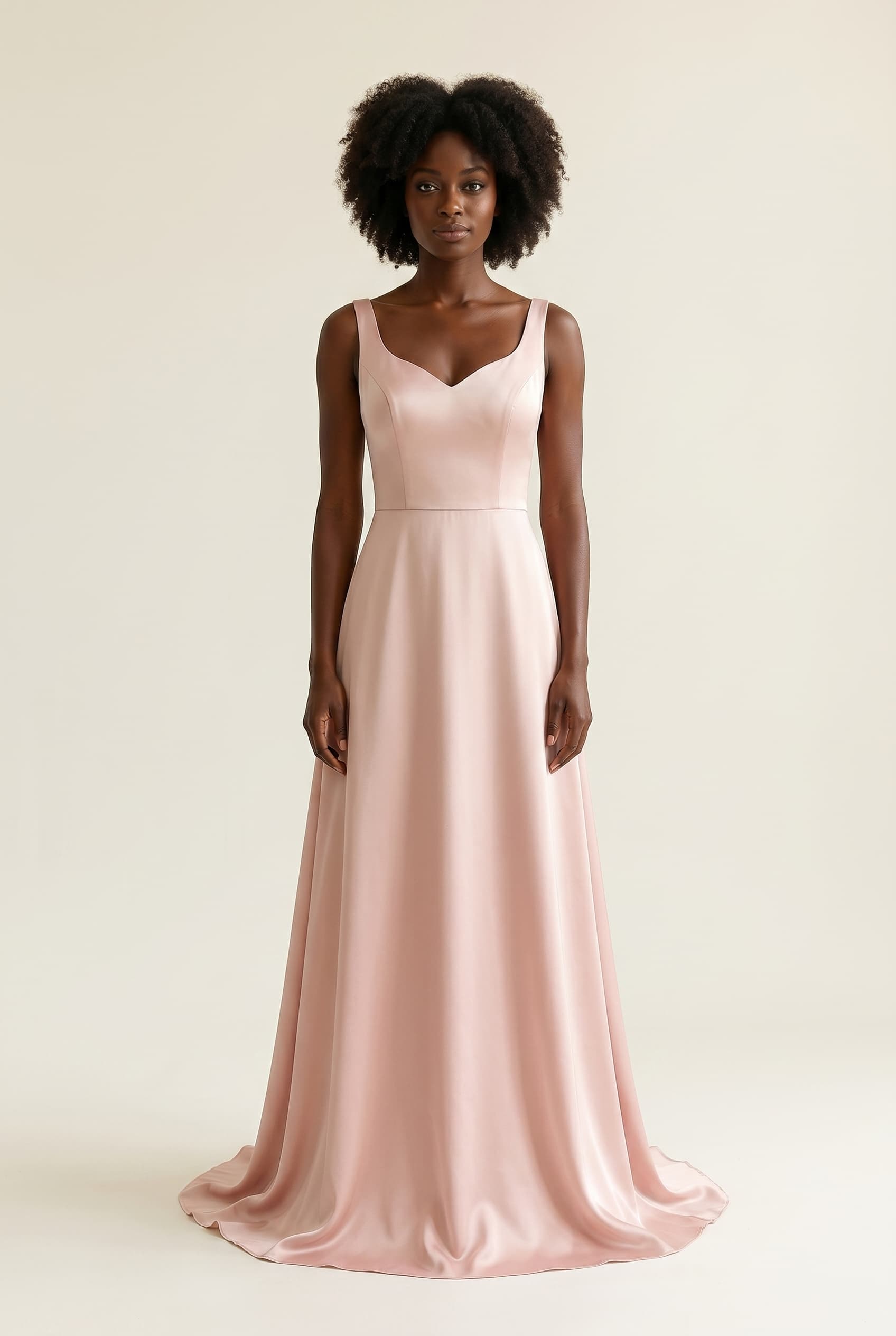 The Elara Sweetheart Silk Charmeuse worn by a model