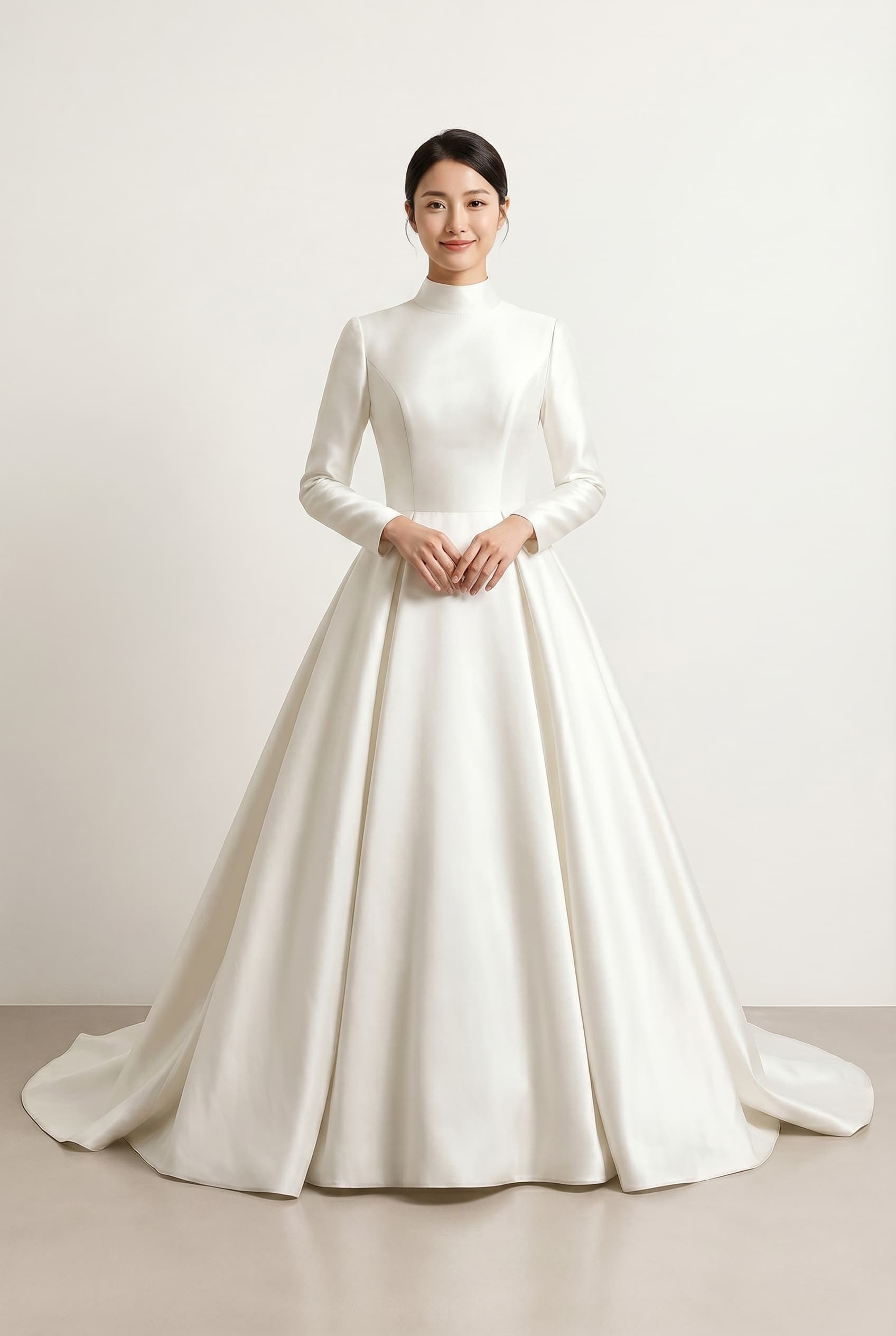 wedding dress duchess satin 1950's Duchess Satin Long Sleeve Wedding Gown / Wedding Dress / Size XS Small / Designer Marie of Pandora
