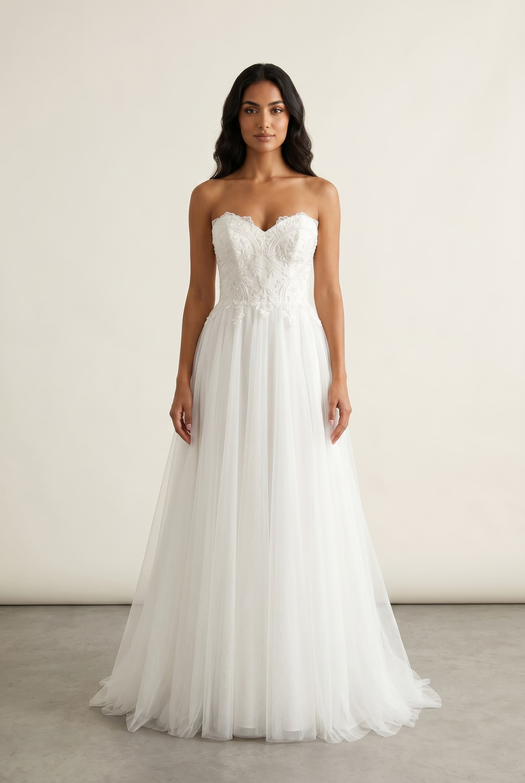 The Elara Lace Train worn by a model